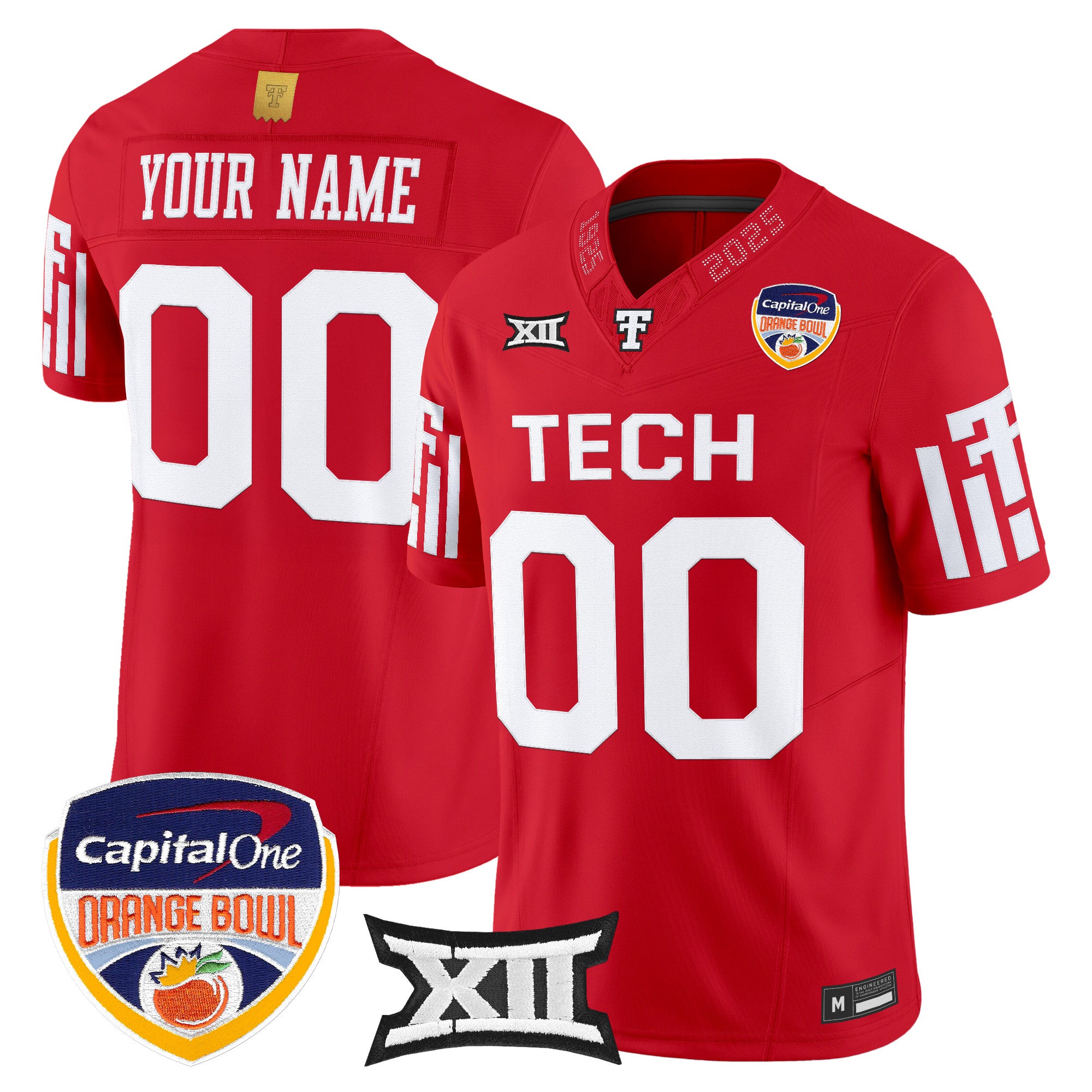 Texas Tech Red Raiders 2025 Orange Bowl Vapor Limited Custom Jersey - All Stitched