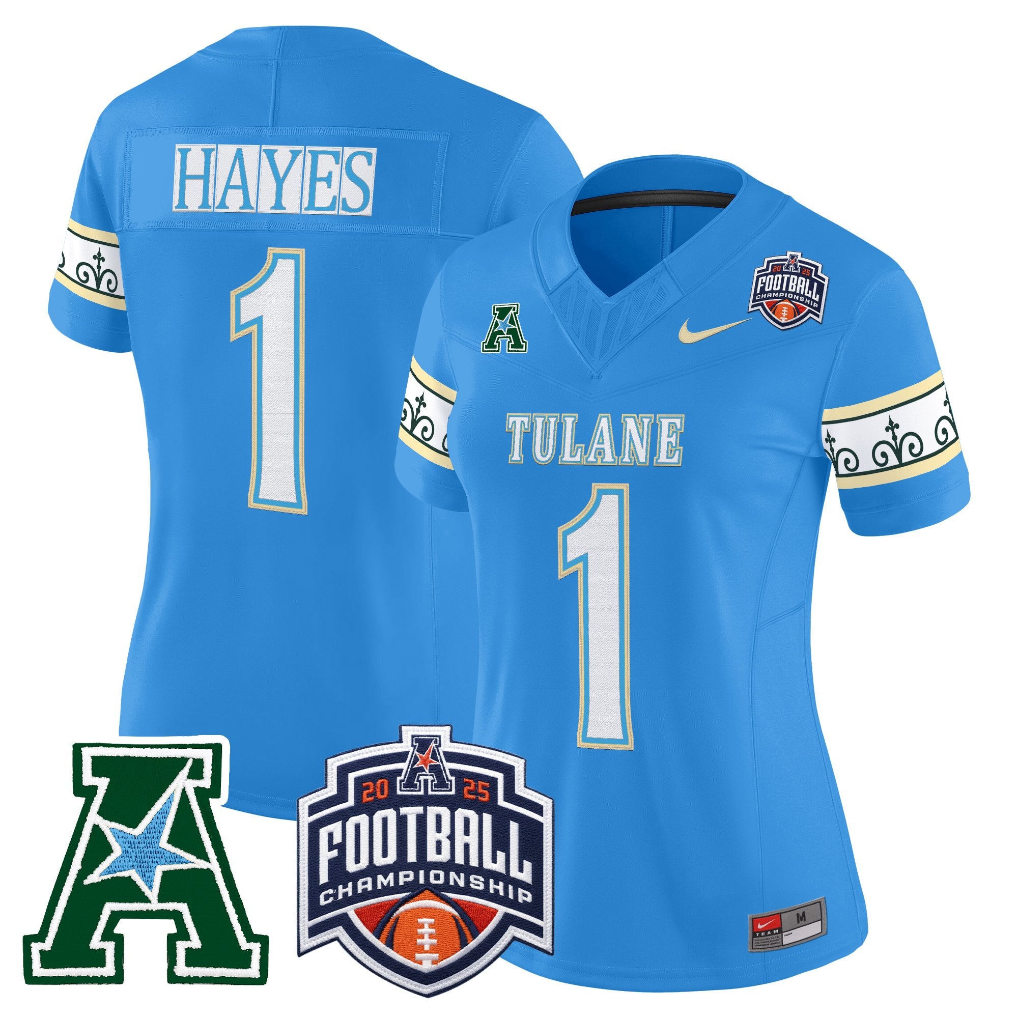 Women's Tulane Green Wave 'City Edition' Vapor Limited Jersey - 2025 AAC Championship Patch - All Stitched