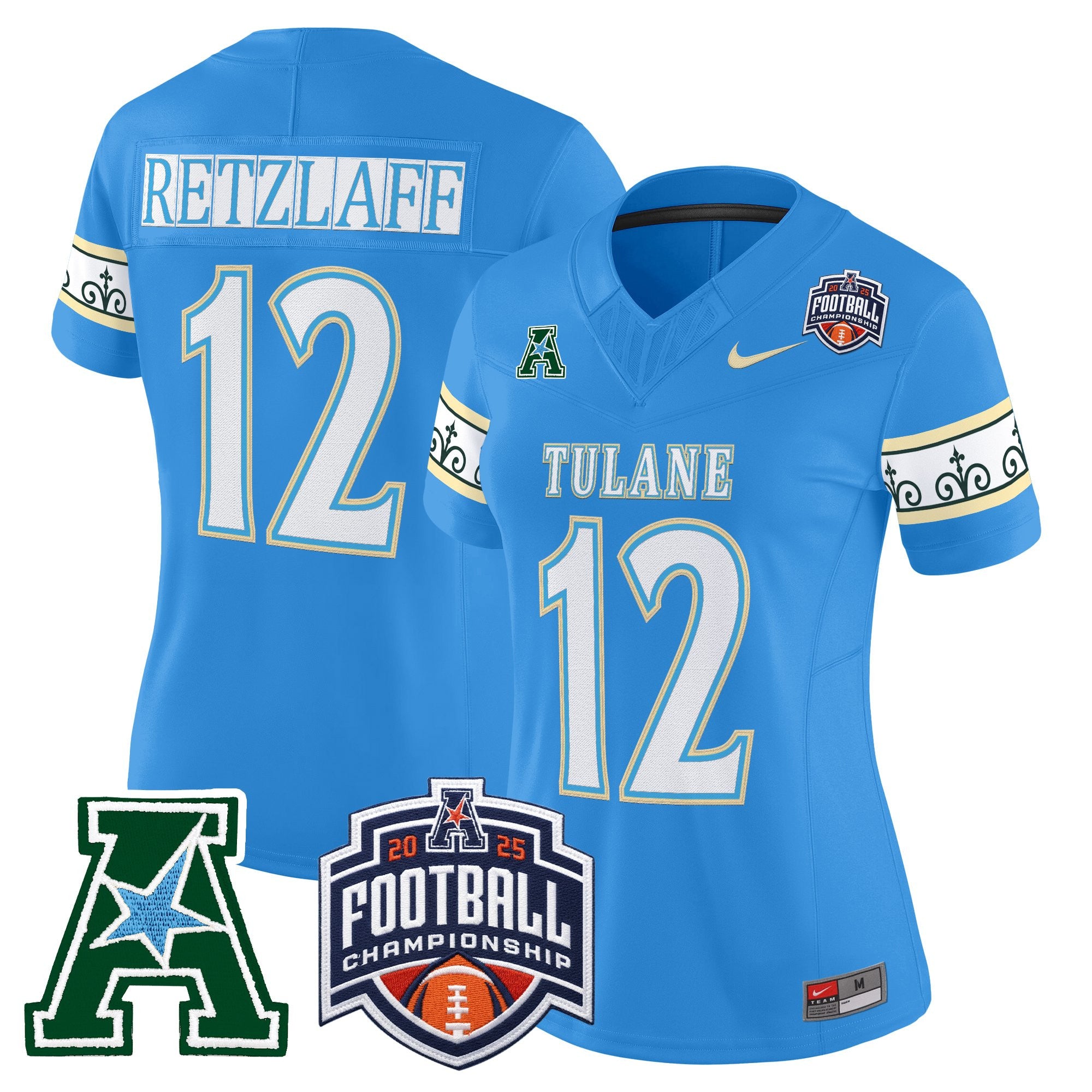 Women's Tulane Green Wave 'City Edition' Vapor Limited Jersey - 2025 AAC Championship Patch - All Stitched