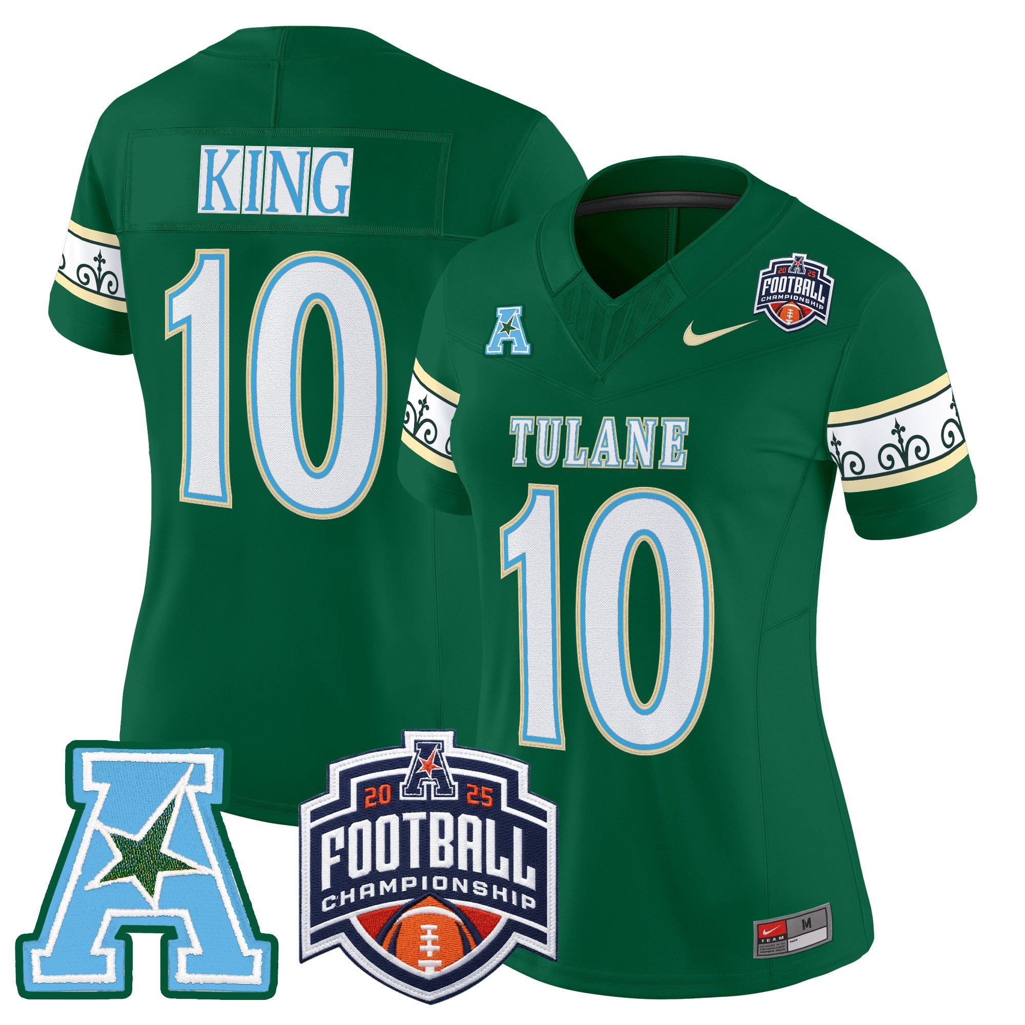 Women's Tulane Green Wave 'City Edition' Vapor Limited Jersey - 2025 AAC Championship Patch - All Stitched