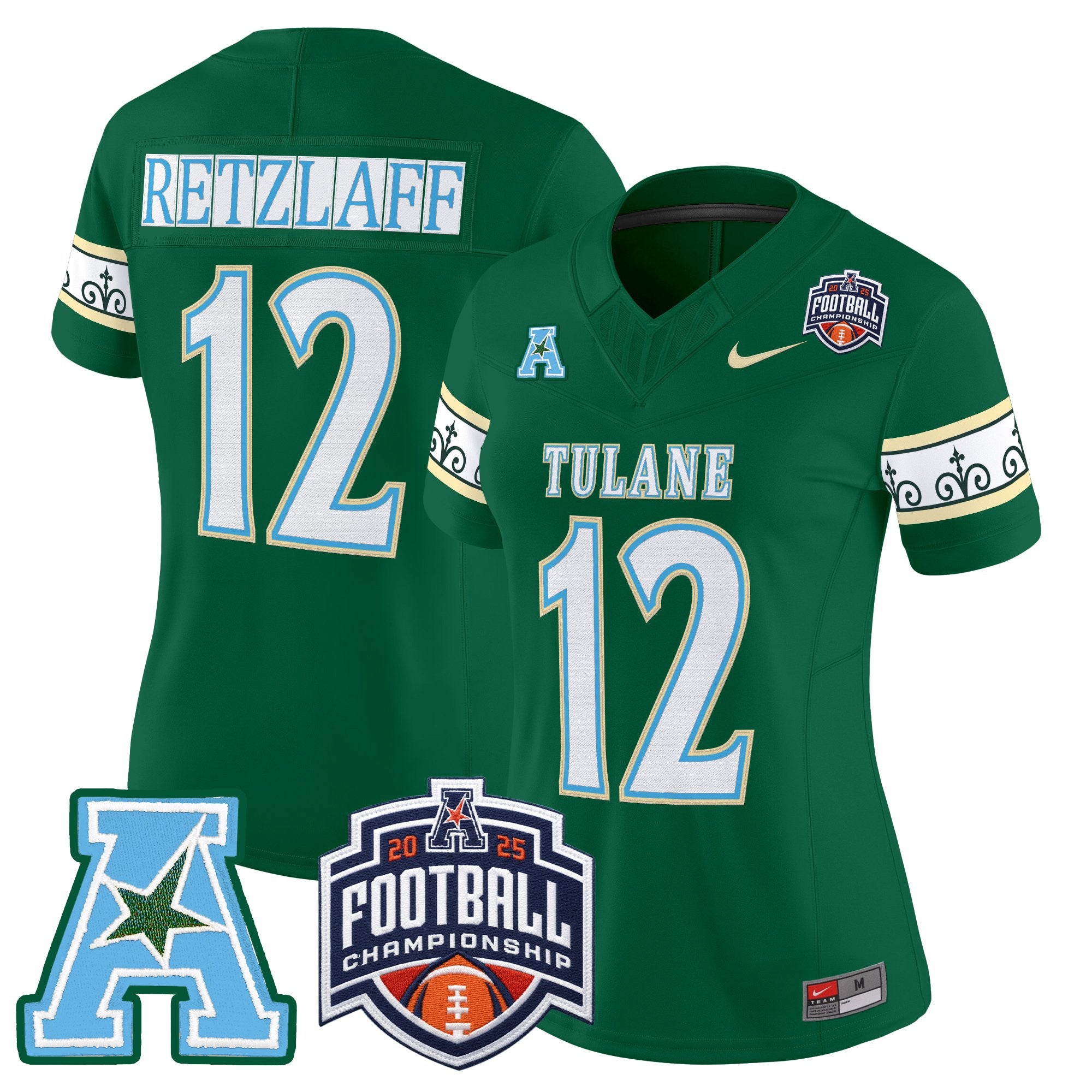 Women's Tulane Green Wave 'City Edition' Vapor Limited Jersey - 2025 AAC Championship Patch - All Stitched