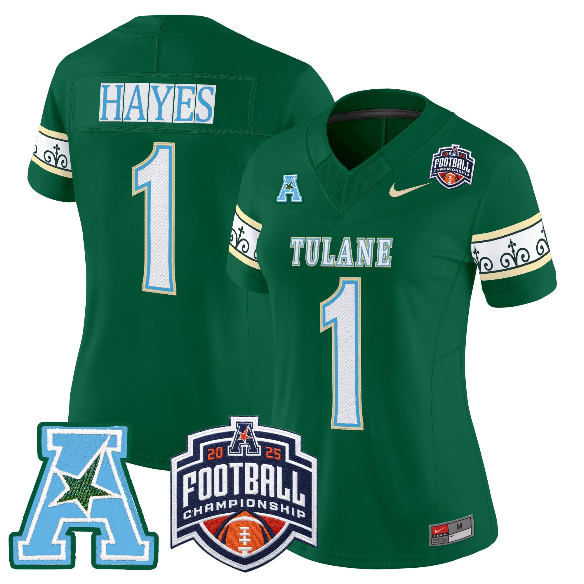 Women's Tulane Green Wave 'City Edition' Vapor Limited Jersey - 2025 AAC Championship Patch - All Stitched