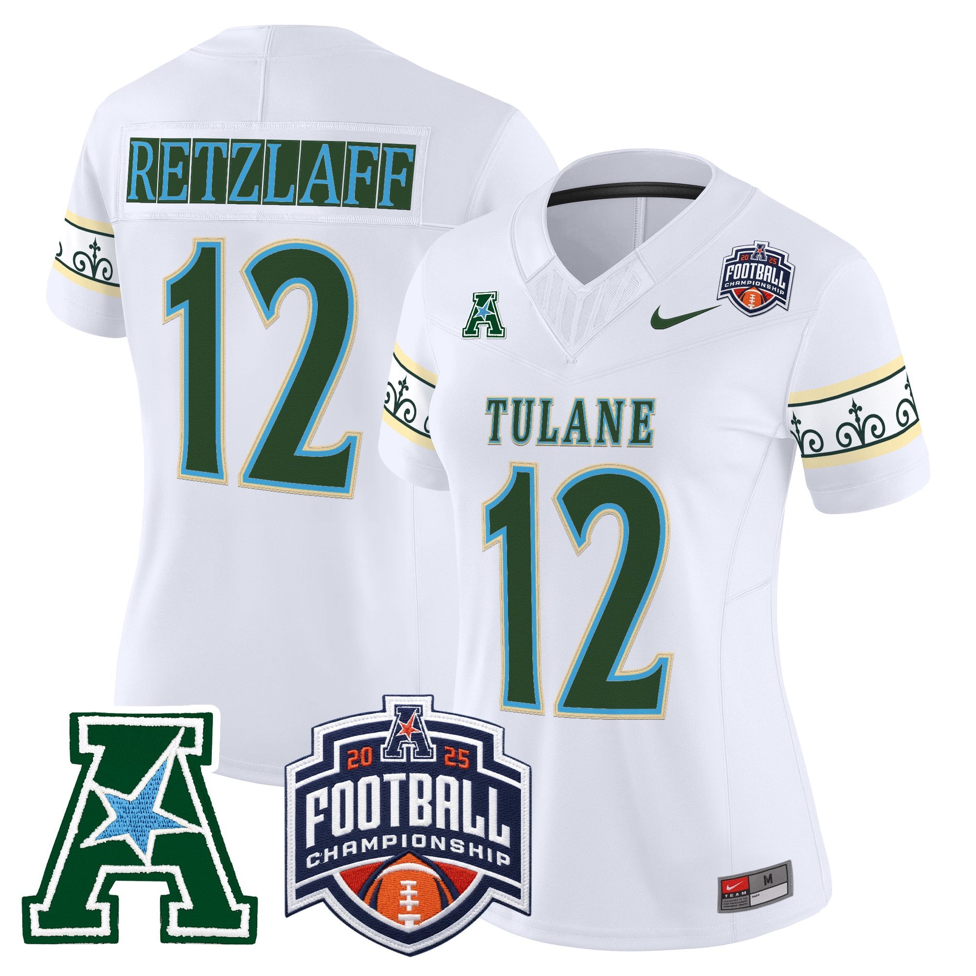 Women's Tulane Green Wave 'City Edition' Vapor Limited Jersey - 2025 AAC Championship Patch - All Stitched