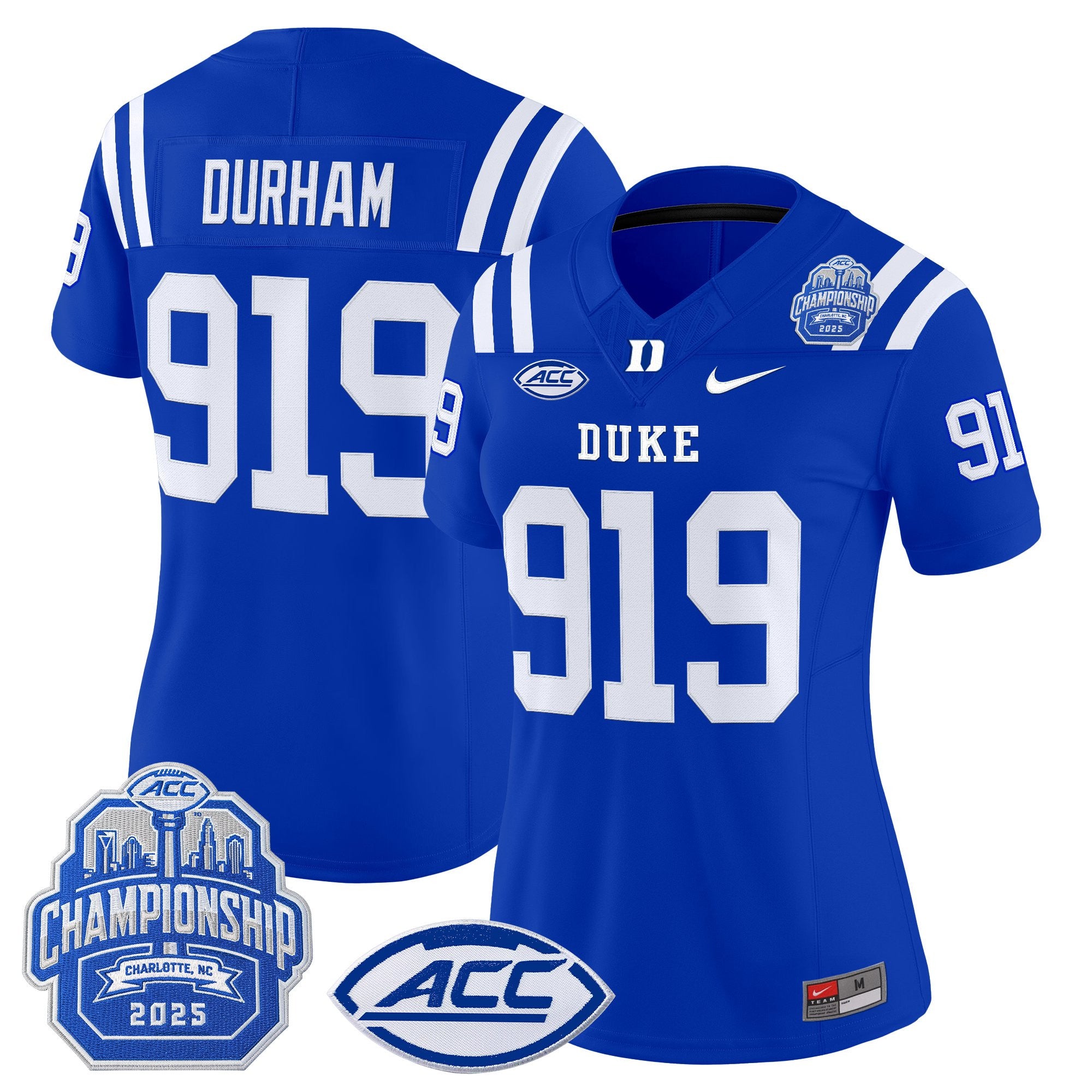 Women's Duke Blue Devils 2025 ACC Championship Vapor Limited Jersey - All Stitched