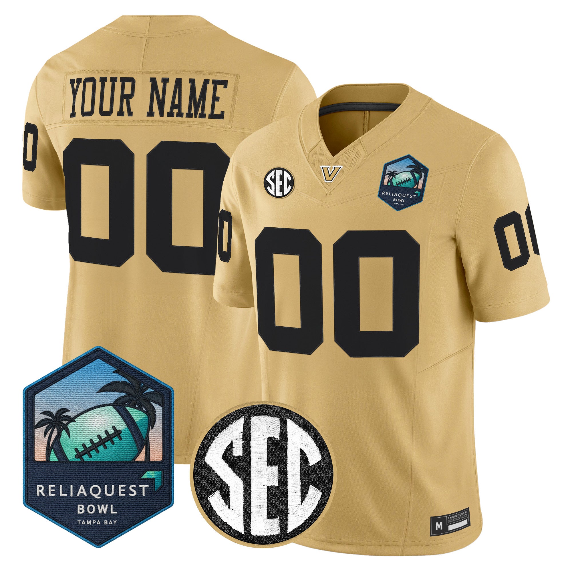 Vanderbilt Commodores 2025 ReliaQuest Bowl Vapor Limited Custom Jersey - All Stitched