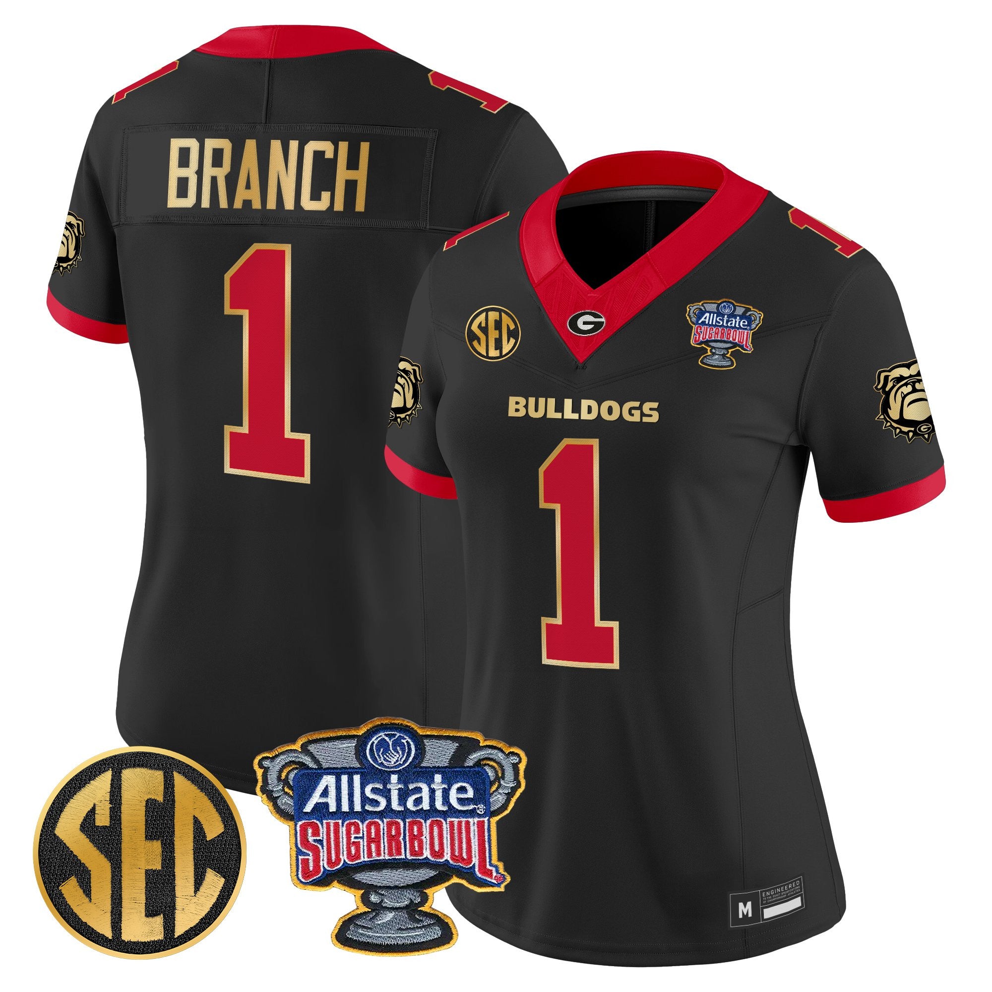 Women's Georgia Bulldogs Sugar Bowl Patch Vapor Limited Jersey - All Stitched