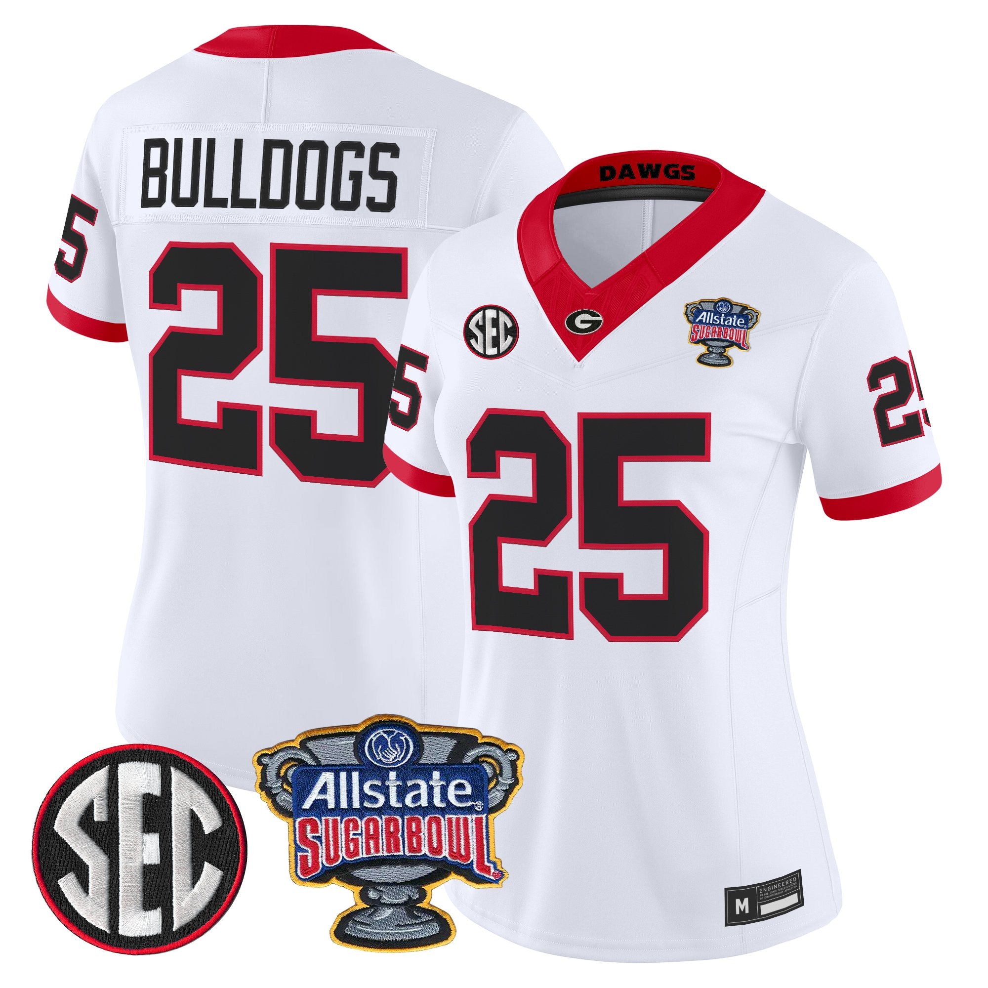 Women's Georgia Bulldogs Sugar Bowl Patch Vapor Limited Jersey - All Stitched