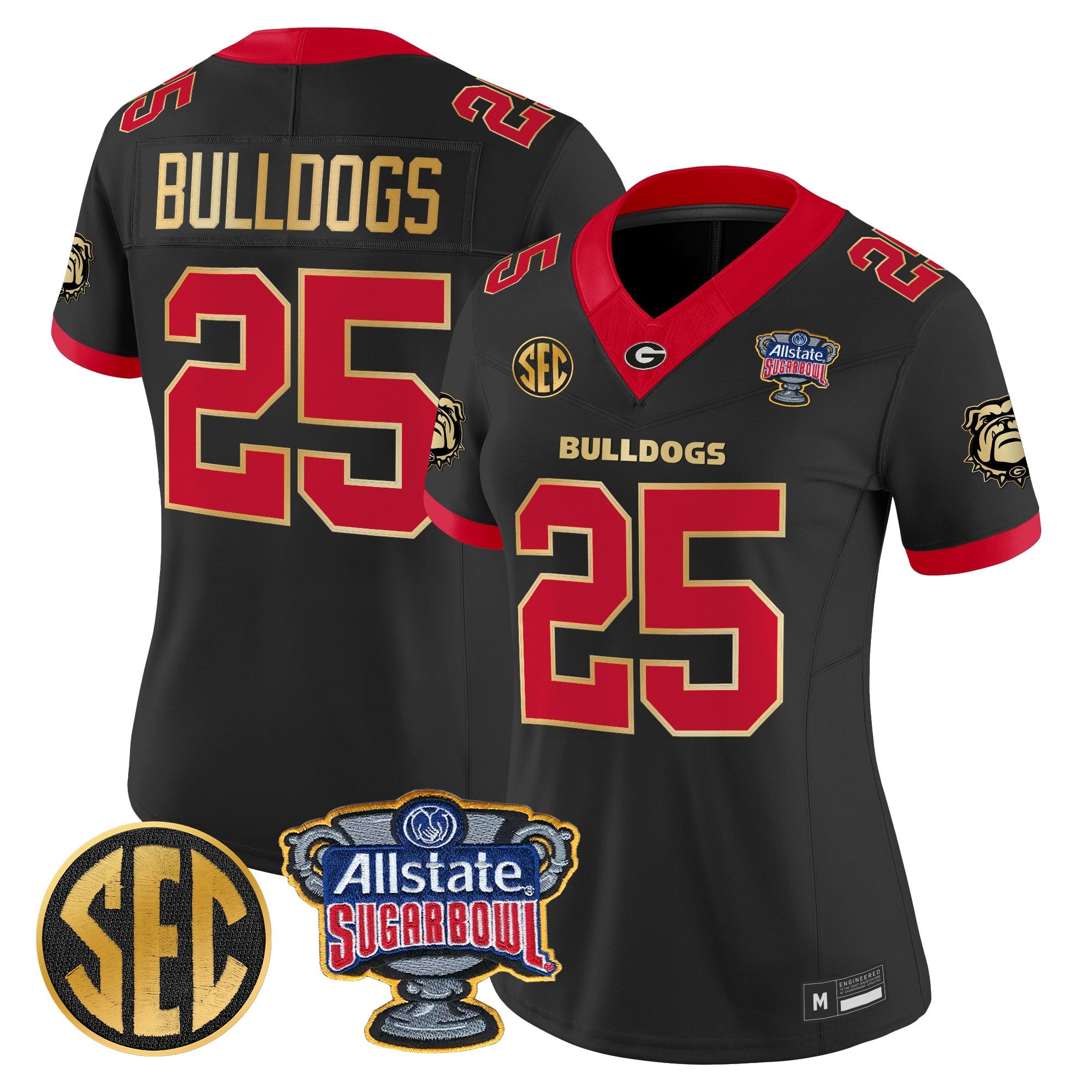 Women's Georgia Bulldogs Sugar Bowl Patch Vapor Limited Jersey - All Stitched