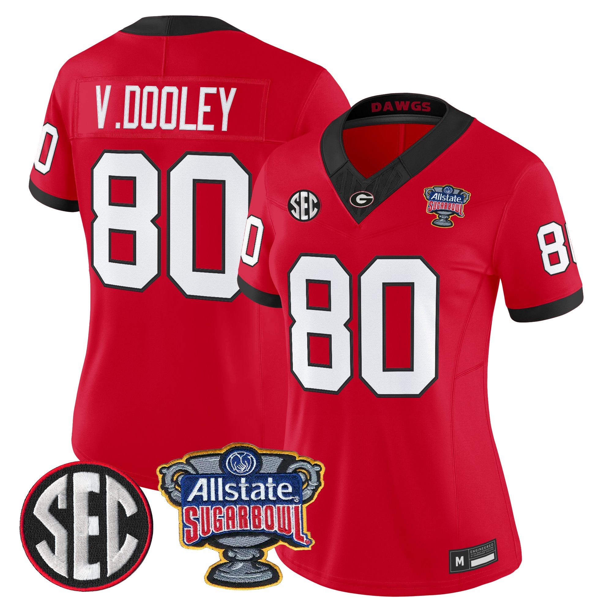 Women's Georgia Bulldogs Sugar Bowl Patch Vapor Limited Jersey - All Stitched
