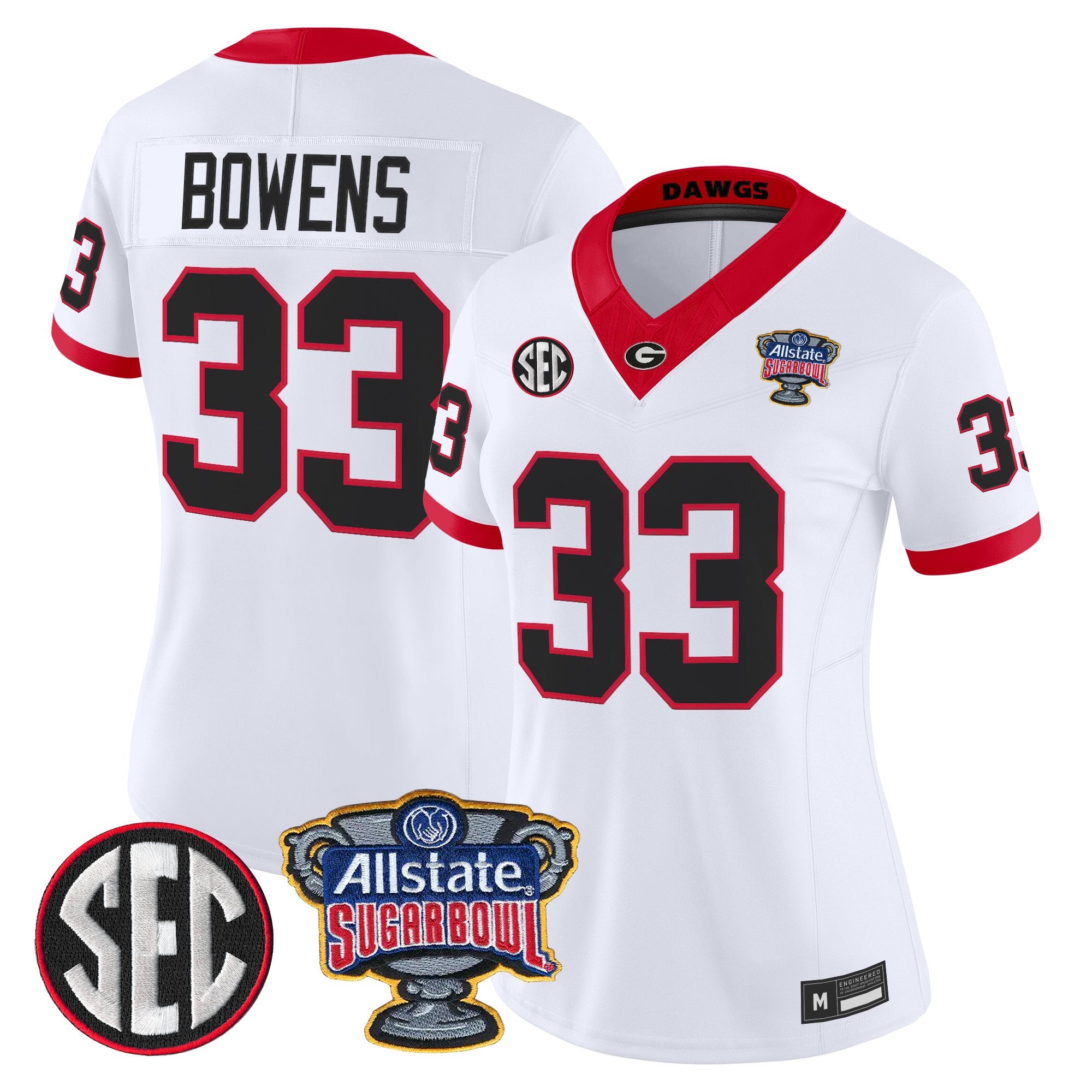 Women's Georgia Bulldogs Sugar Bowl Patch Vapor Limited Jersey - All Stitched