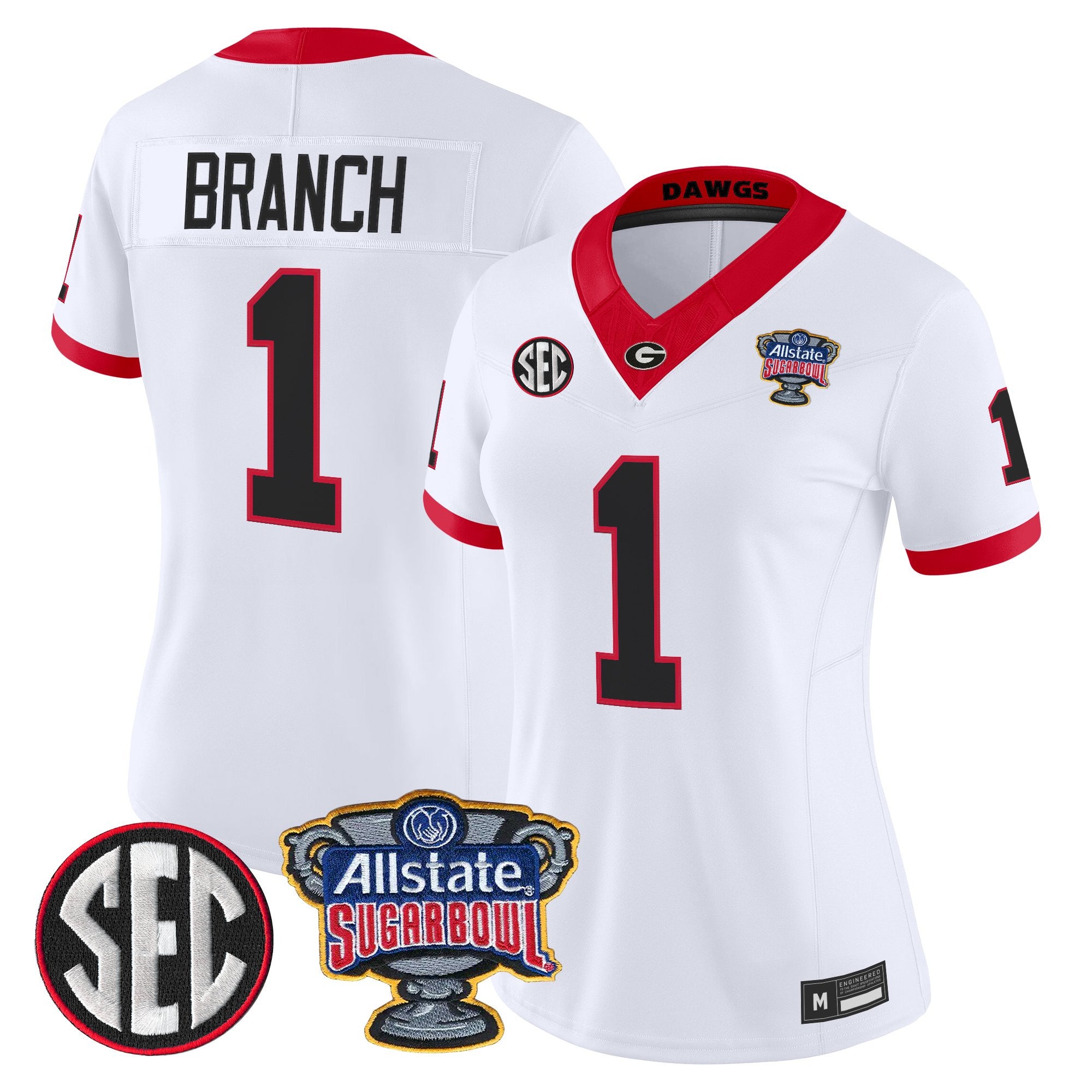 Women's Georgia Bulldogs Sugar Bowl Patch Vapor Limited Jersey - All Stitched