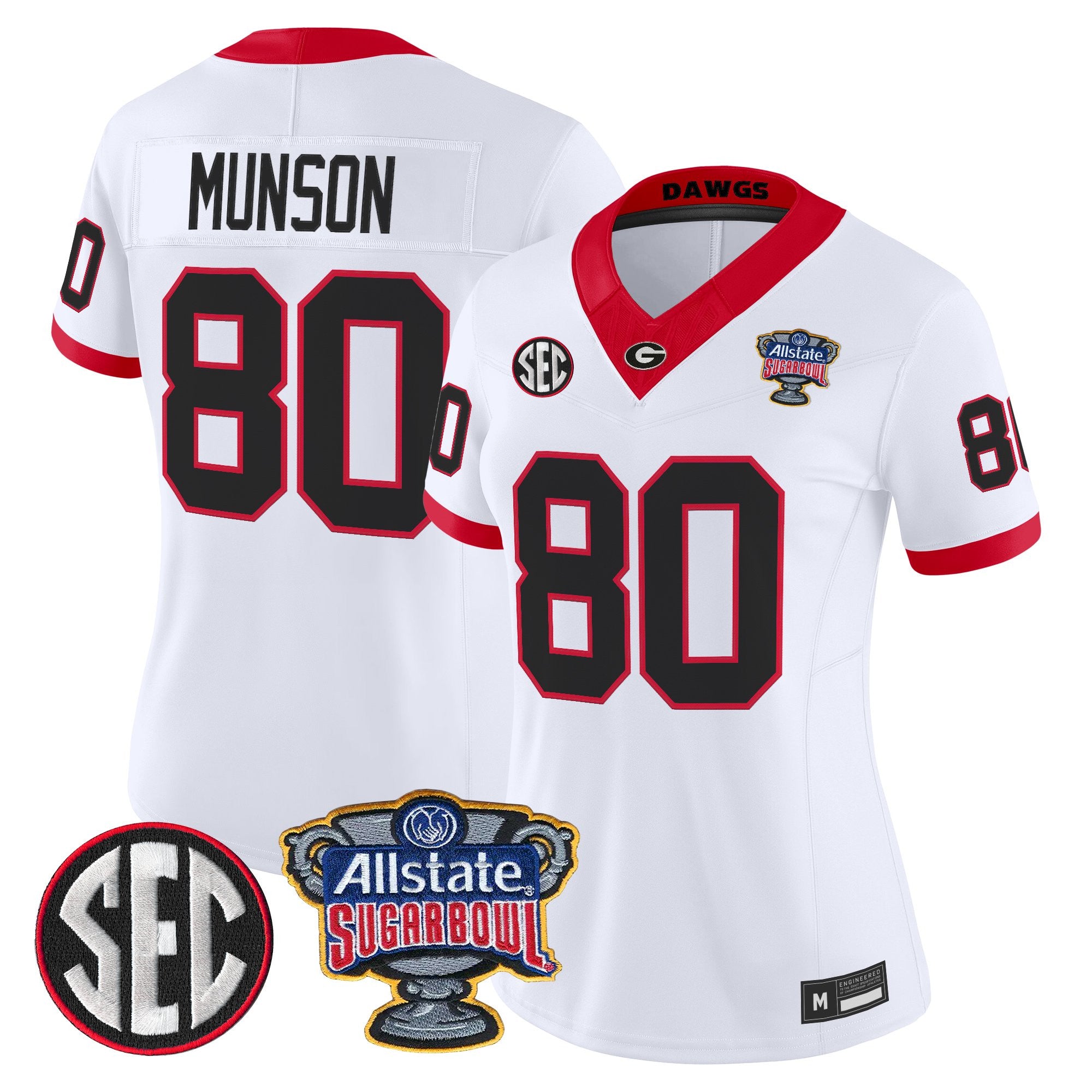 Women's Georgia Bulldogs Sugar Bowl Patch Vapor Limited Jersey - All Stitched