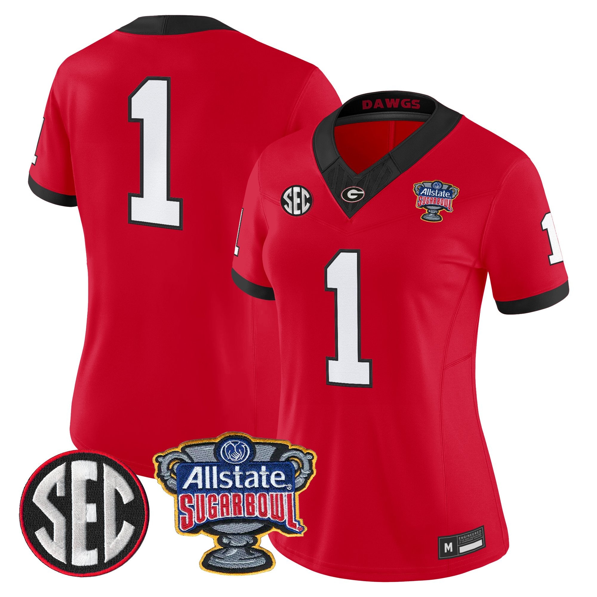 Women's Georgia Bulldogs Sugar Bowl Patch Vapor Limited Jersey - All Stitched