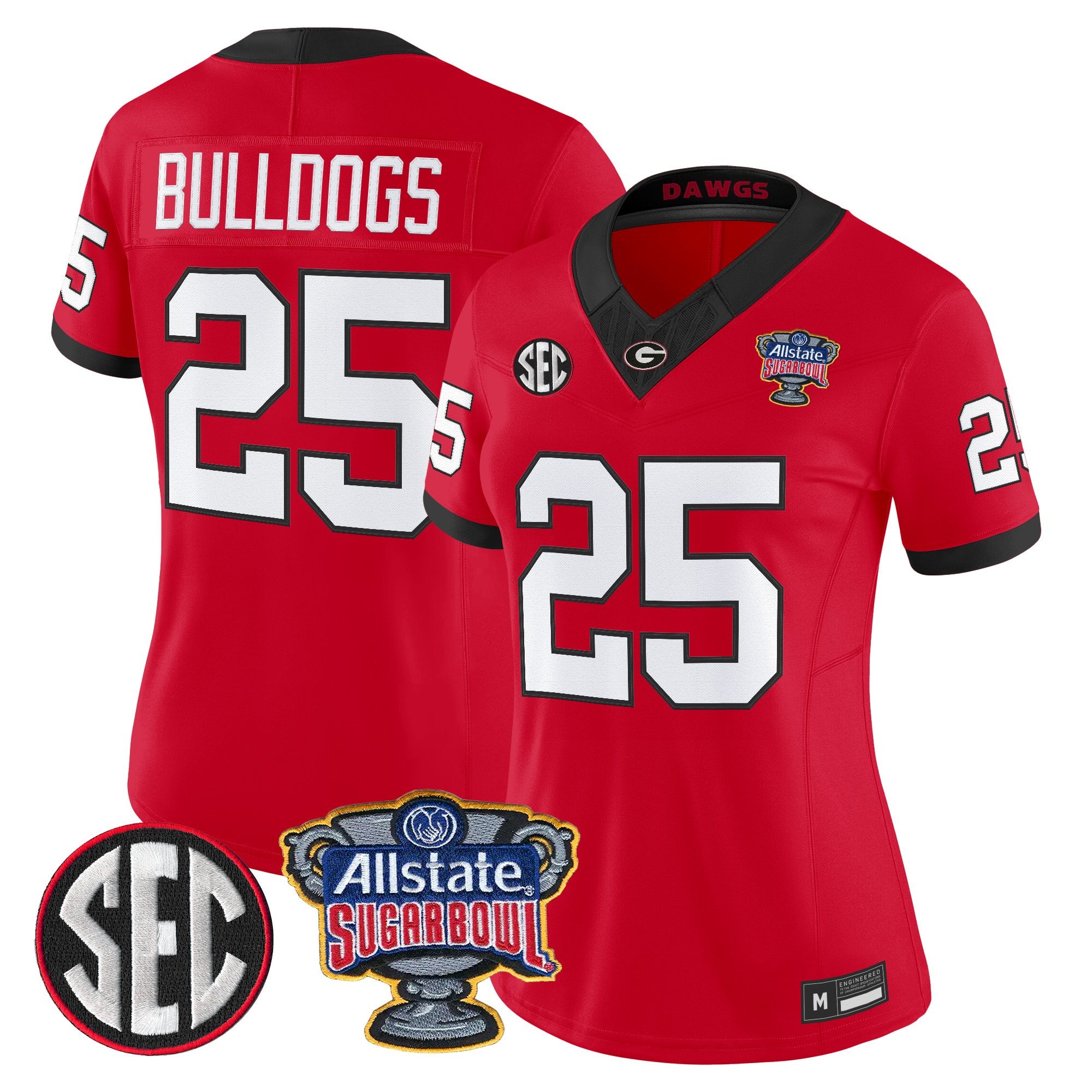 Women's Georgia Bulldogs Sugar Bowl Patch Vapor Limited Jersey - All Stitched