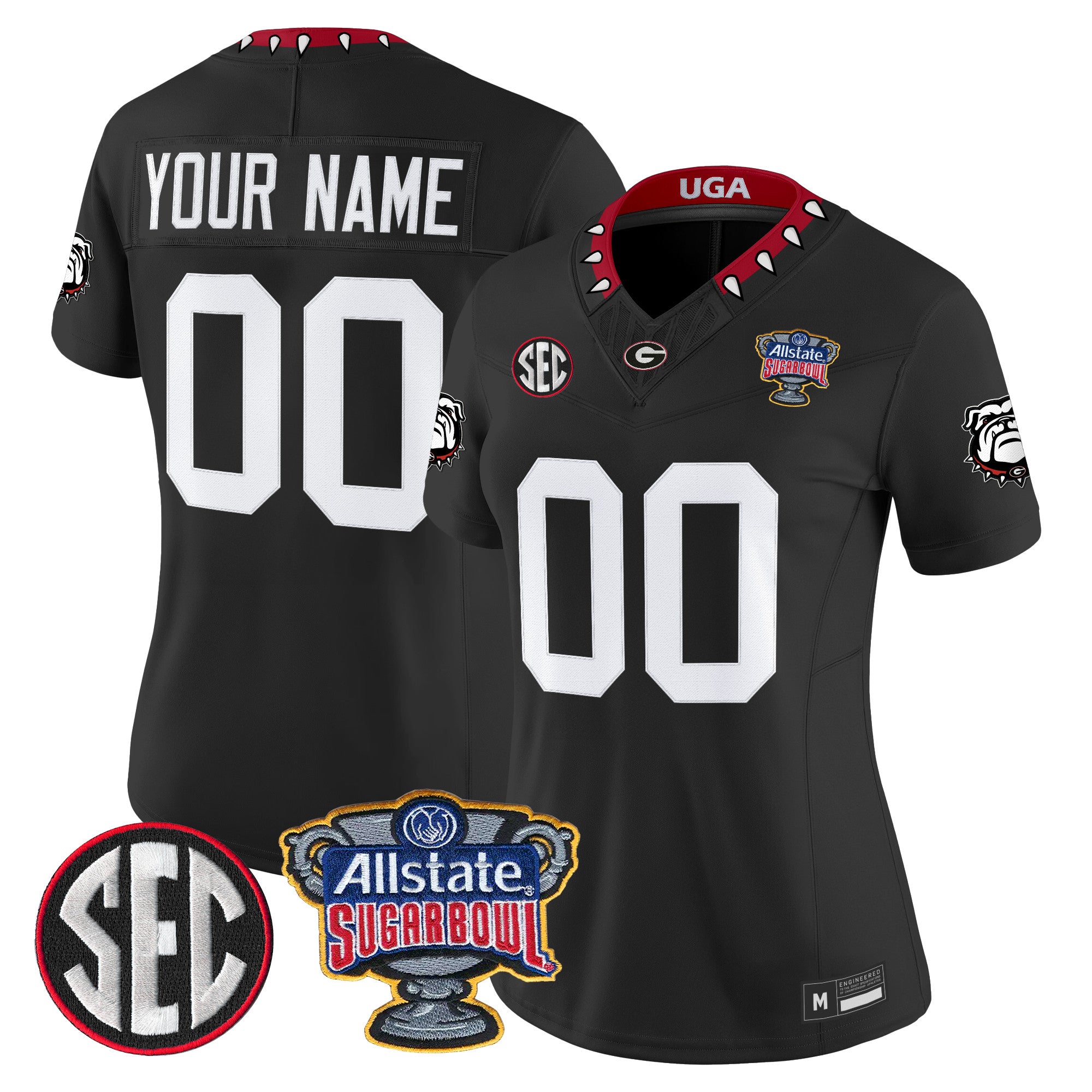 Georgia Bulldogs Sugar Bowl Patch Vapor Limited Custom Jersey - All Stitched