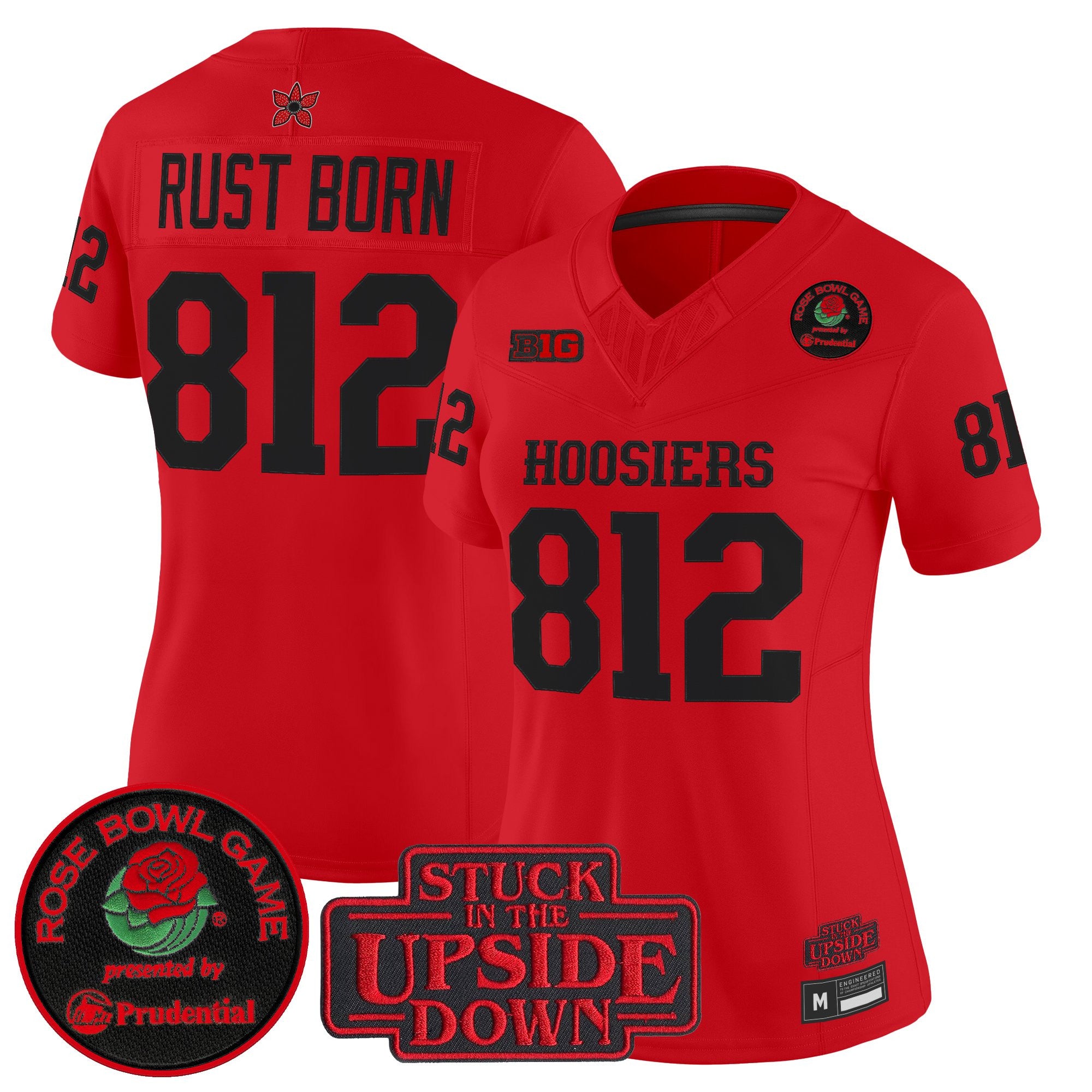 Women's Indiana Hoosiers 'Stranger Things Edition' Vapor Limited Jersey - 2025 Rose Bowl Patch - All Stitched