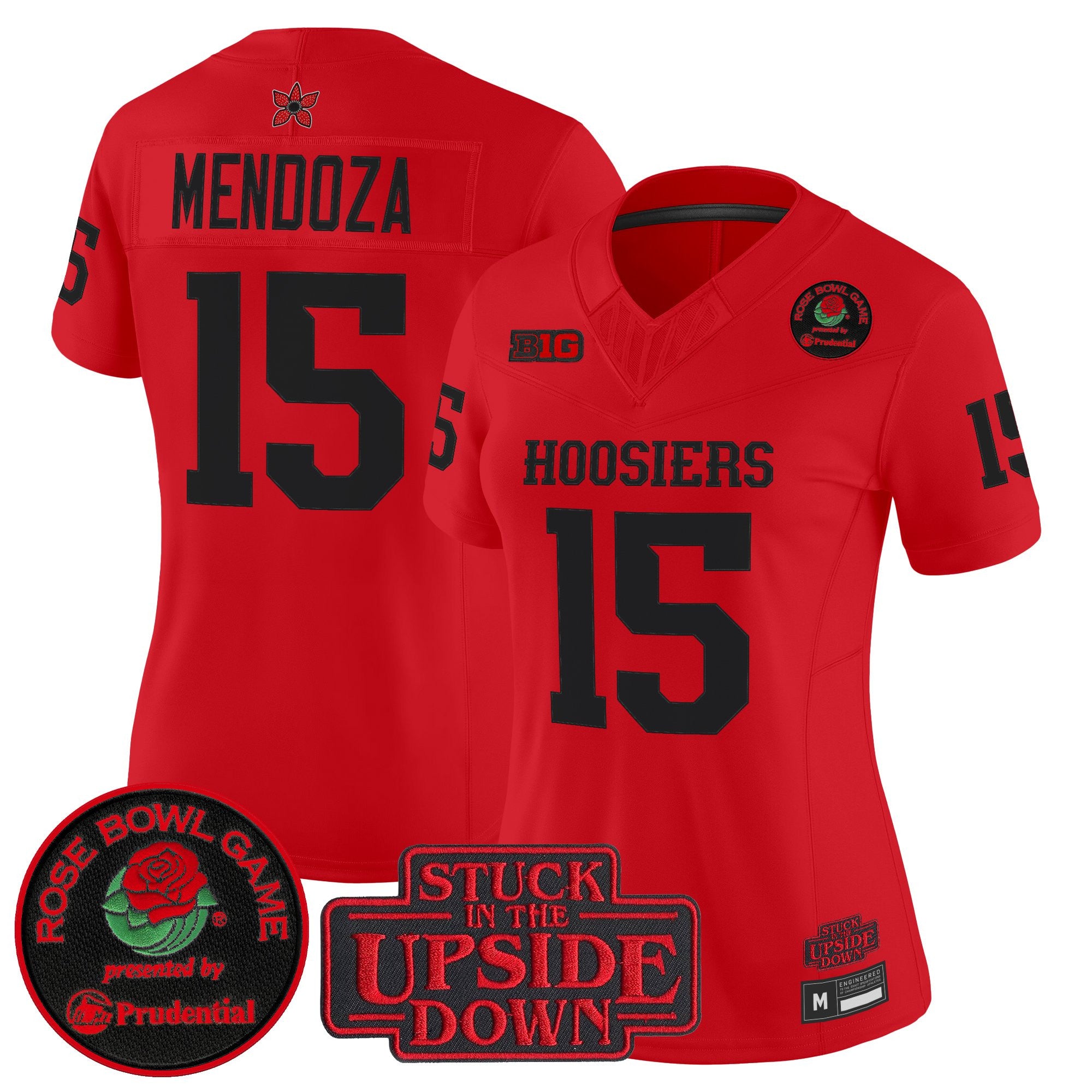 Women's Indiana Hoosiers 'Stranger Things Edition' Vapor Limited Jersey - 2025 Rose Bowl Patch - All Stitched