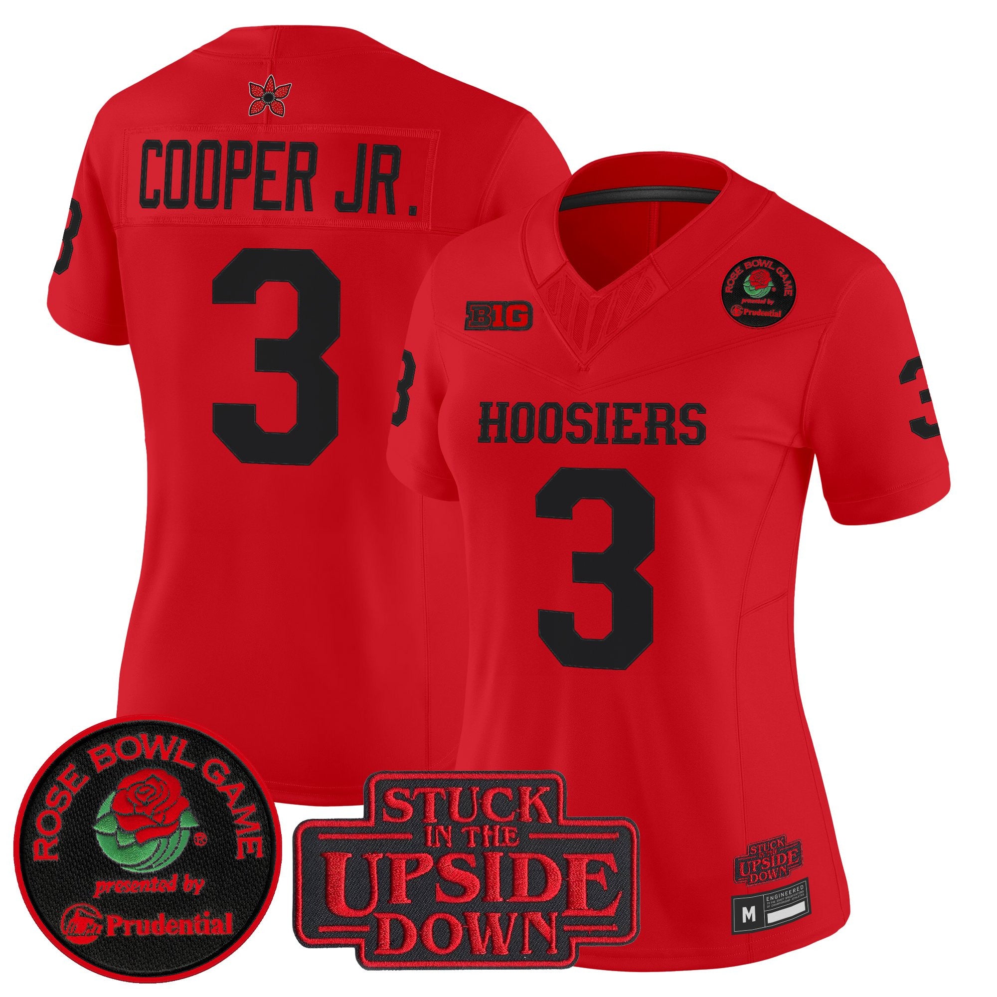 Women's Indiana Hoosiers 'Stranger Things Edition' Vapor Limited Jersey - 2025 Rose Bowl Patch - All Stitched