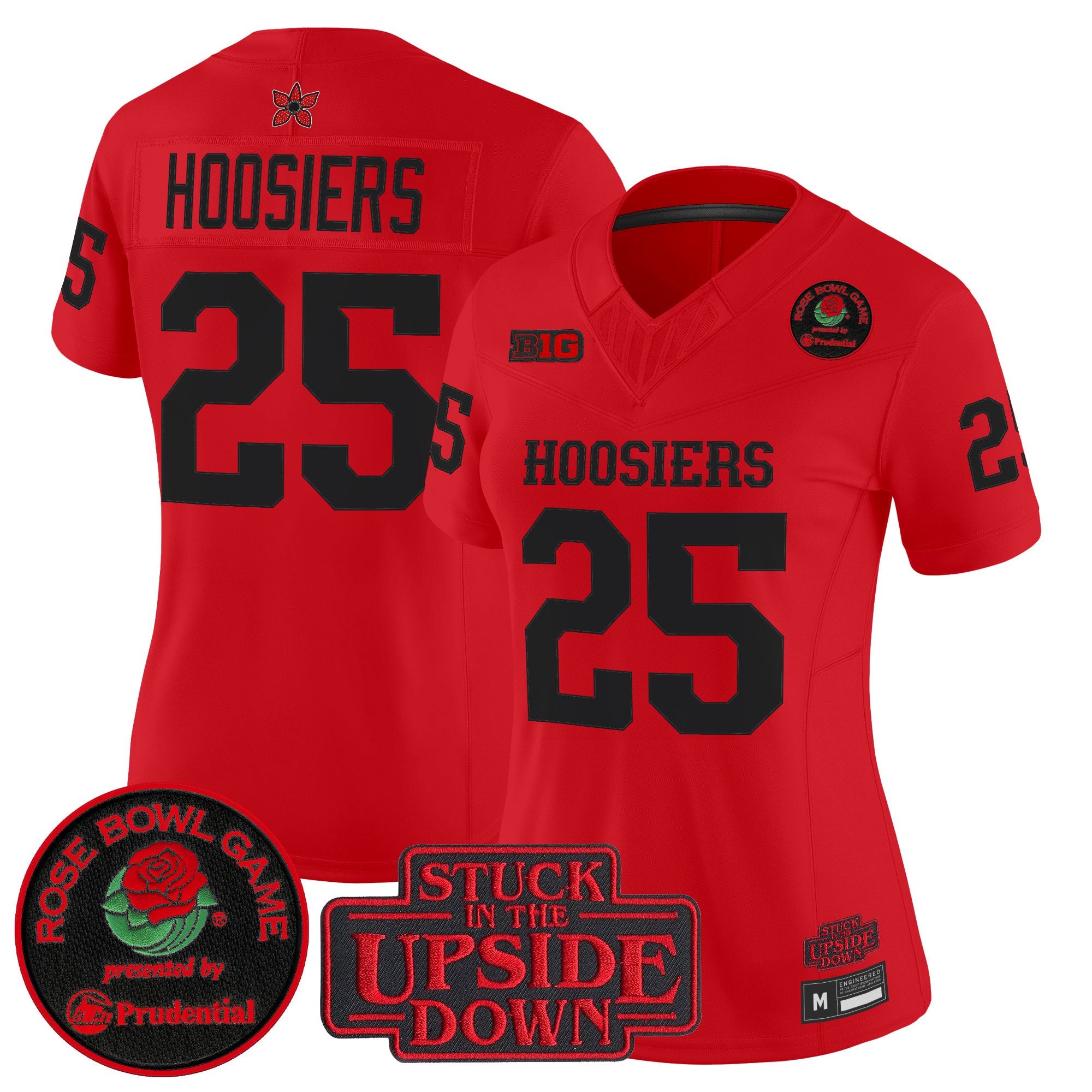 Women's Indiana Hoosiers 'Stranger Things Edition' Vapor Limited Jersey - 2025 Rose Bowl Patch - All Stitched