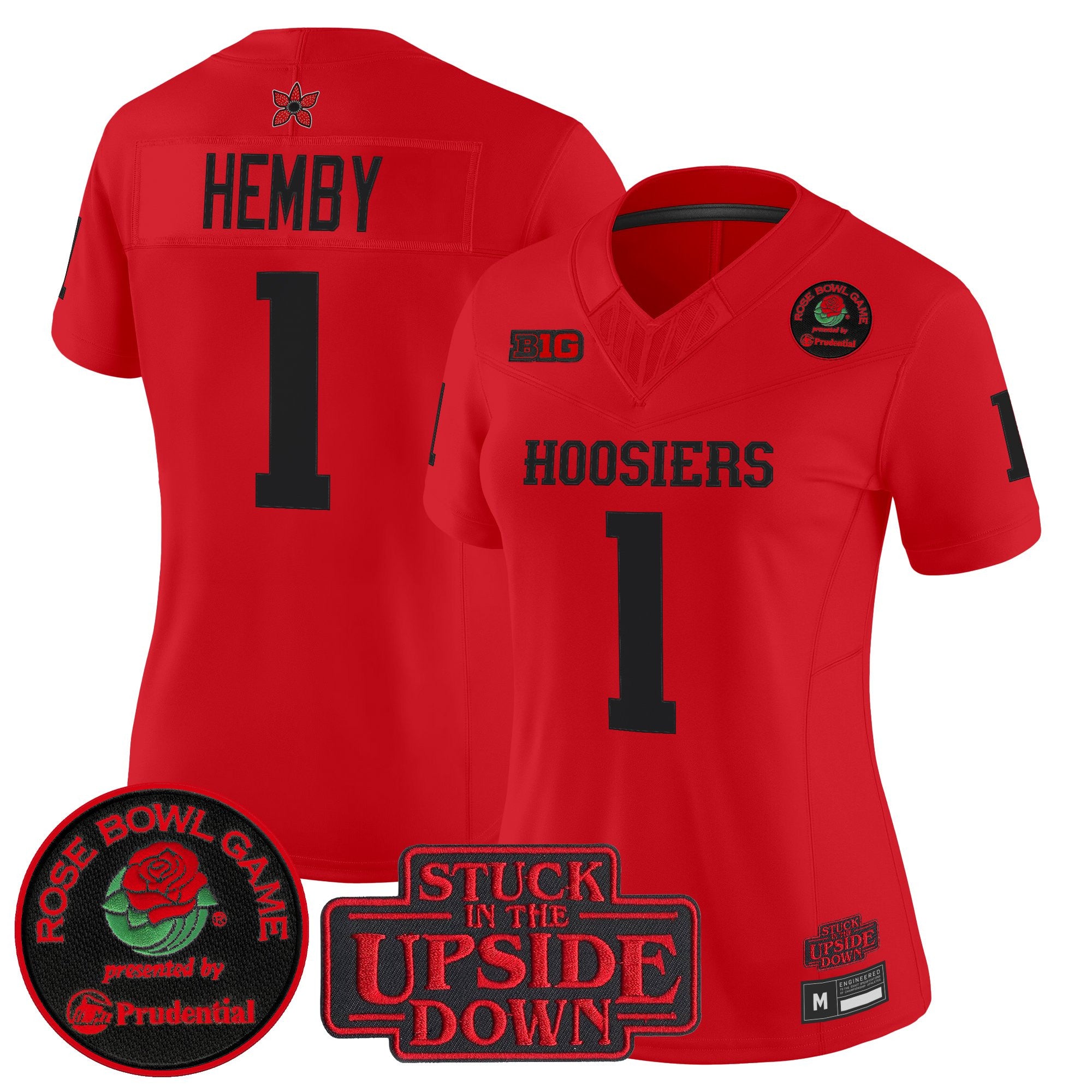 Women's Indiana Hoosiers 'Stranger Things Edition' Vapor Limited Jersey - 2025 Rose Bowl Patch - All Stitched