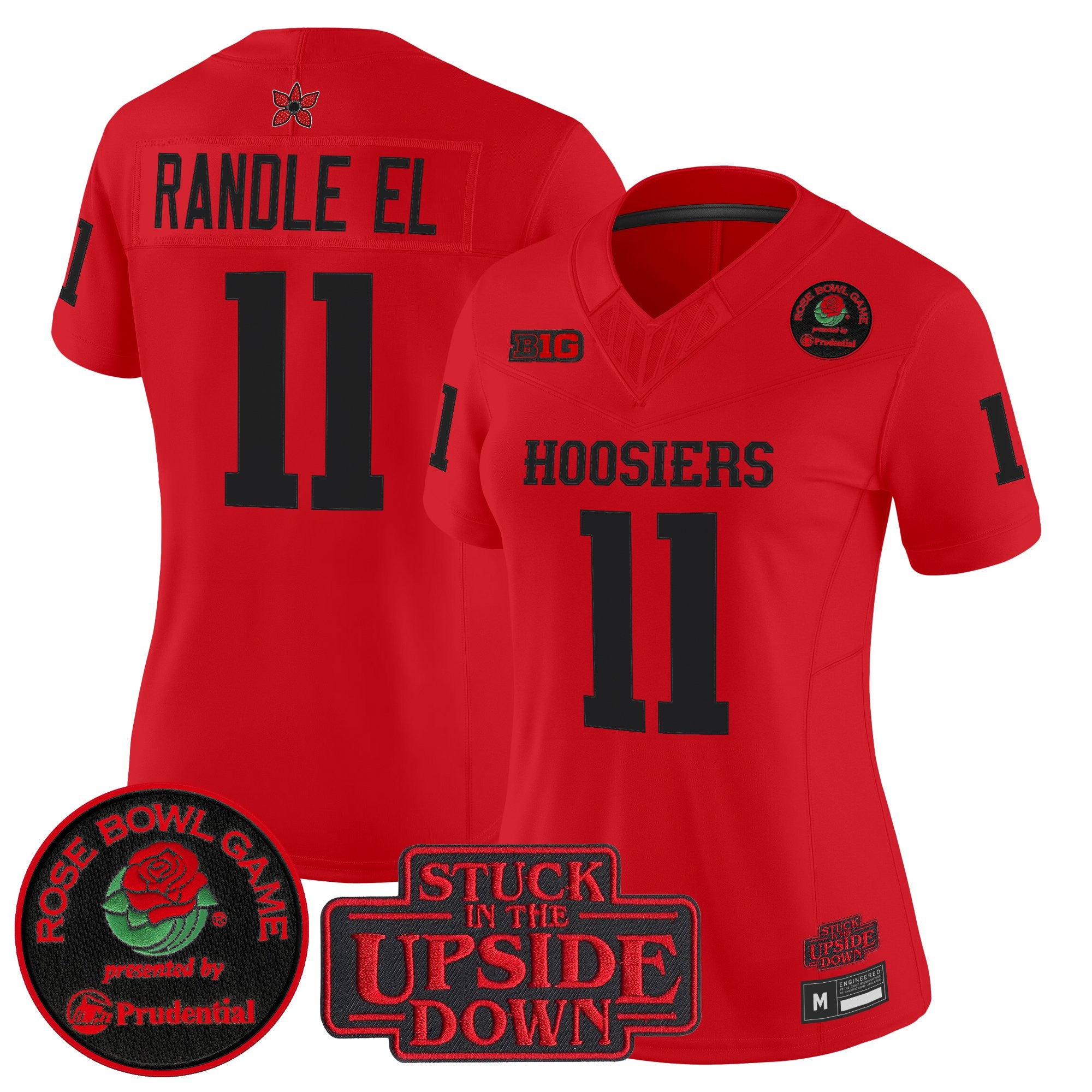 Women's Indiana Hoosiers 'Stranger Things Edition' Vapor Limited Jersey - 2025 Rose Bowl Patch - All Stitched