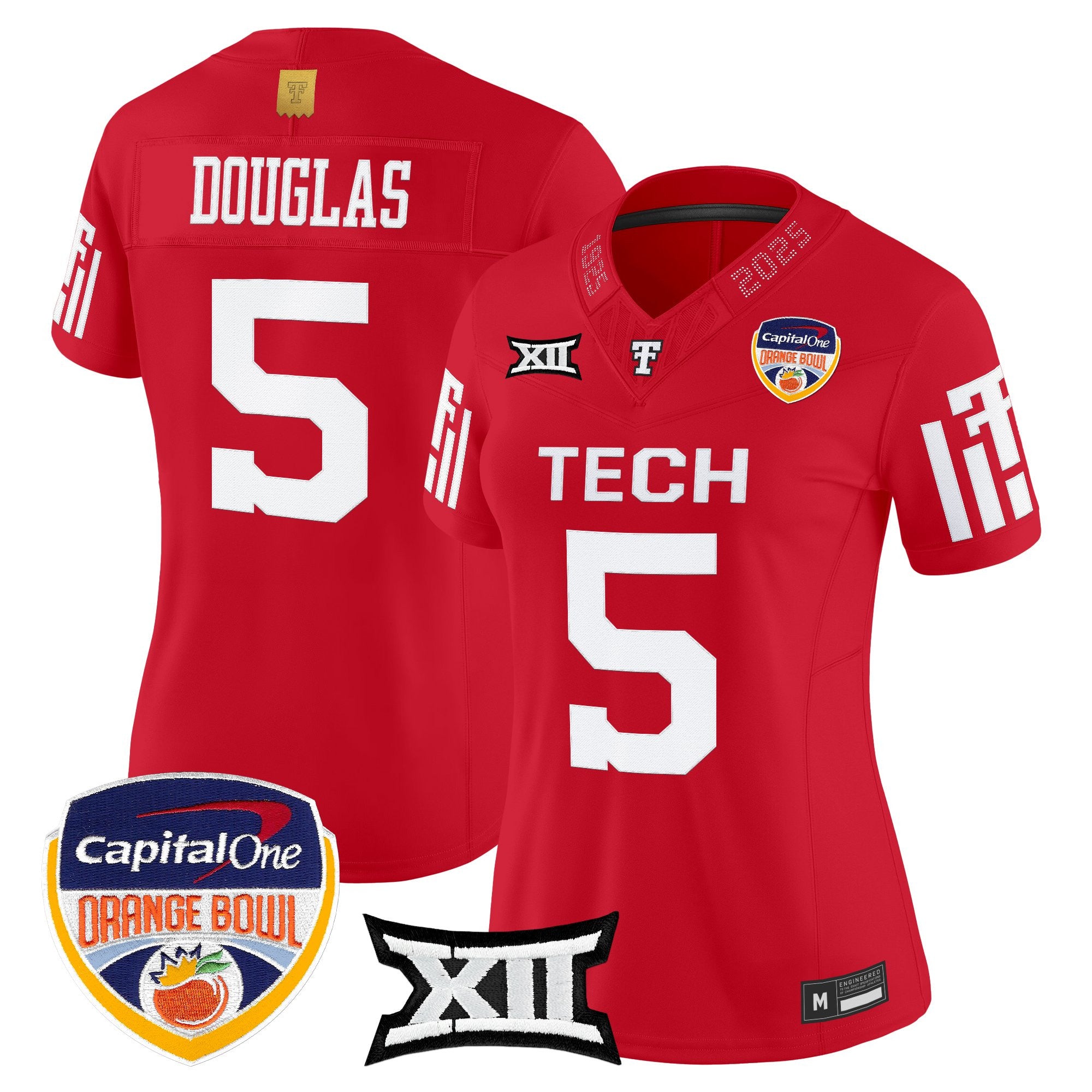 Women's Texas Tech Red Raiders 2025 Orange Bowl Vapor Limited Jersey - All Stitched