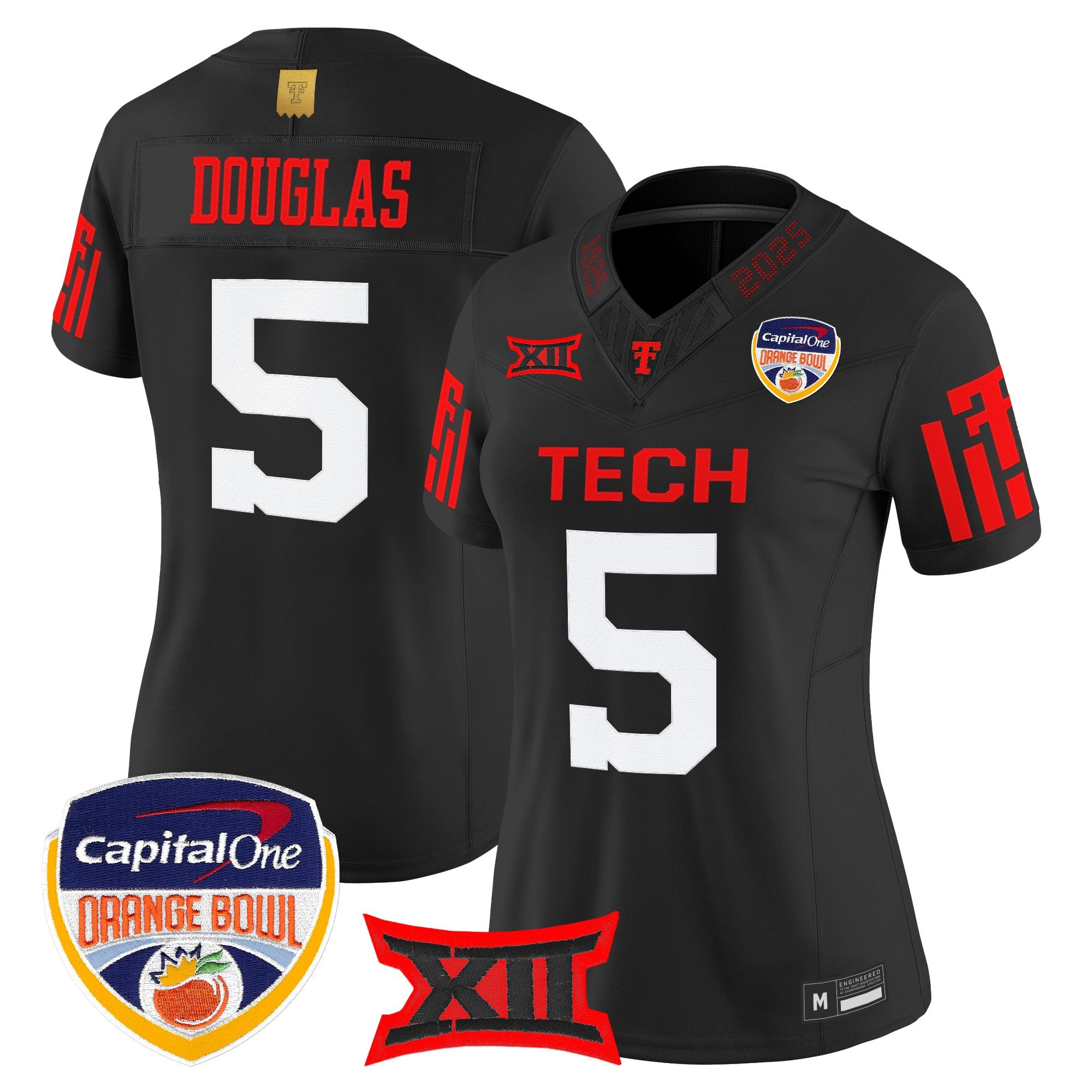Women's Texas Tech Red Raiders 2025 Orange Bowl Vapor Limited Jersey - All Stitched