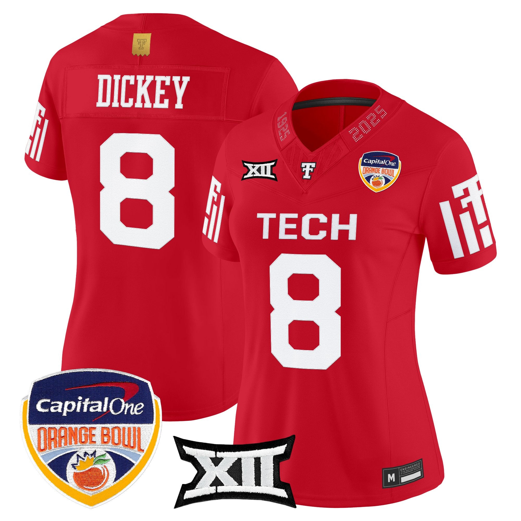 Women's Texas Tech Red Raiders 2025 Orange Bowl Vapor Limited Jersey - All Stitched