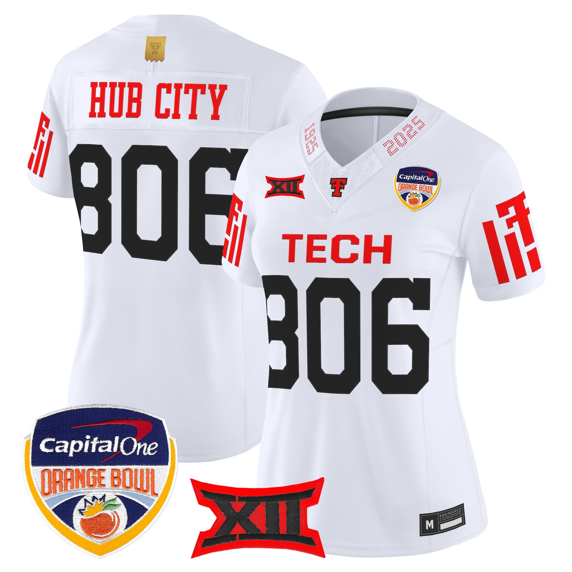 Women's Texas Tech Red Raiders 2025 Orange Bowl Vapor Limited Jersey - All Stitched