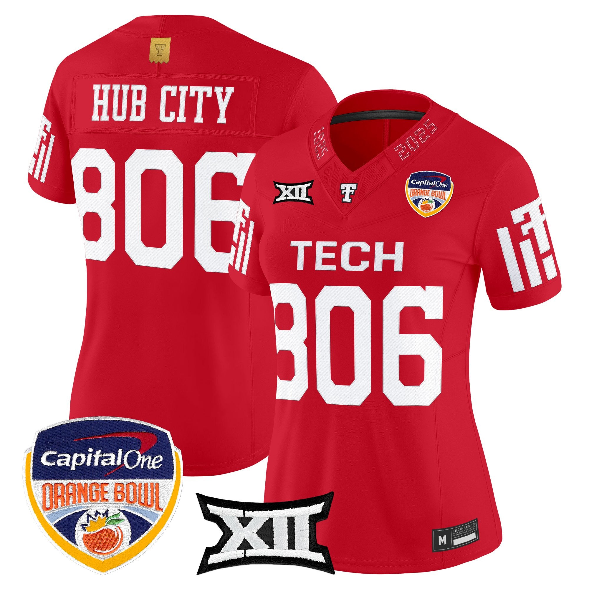 Women's Texas Tech Red Raiders 2025 Orange Bowl Vapor Limited Jersey - All Stitched