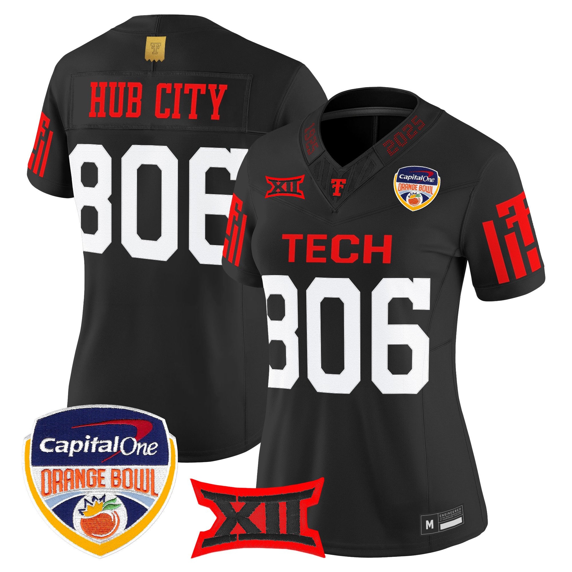 Women's Texas Tech Red Raiders 2025 Orange Bowl Vapor Limited Jersey - All Stitched