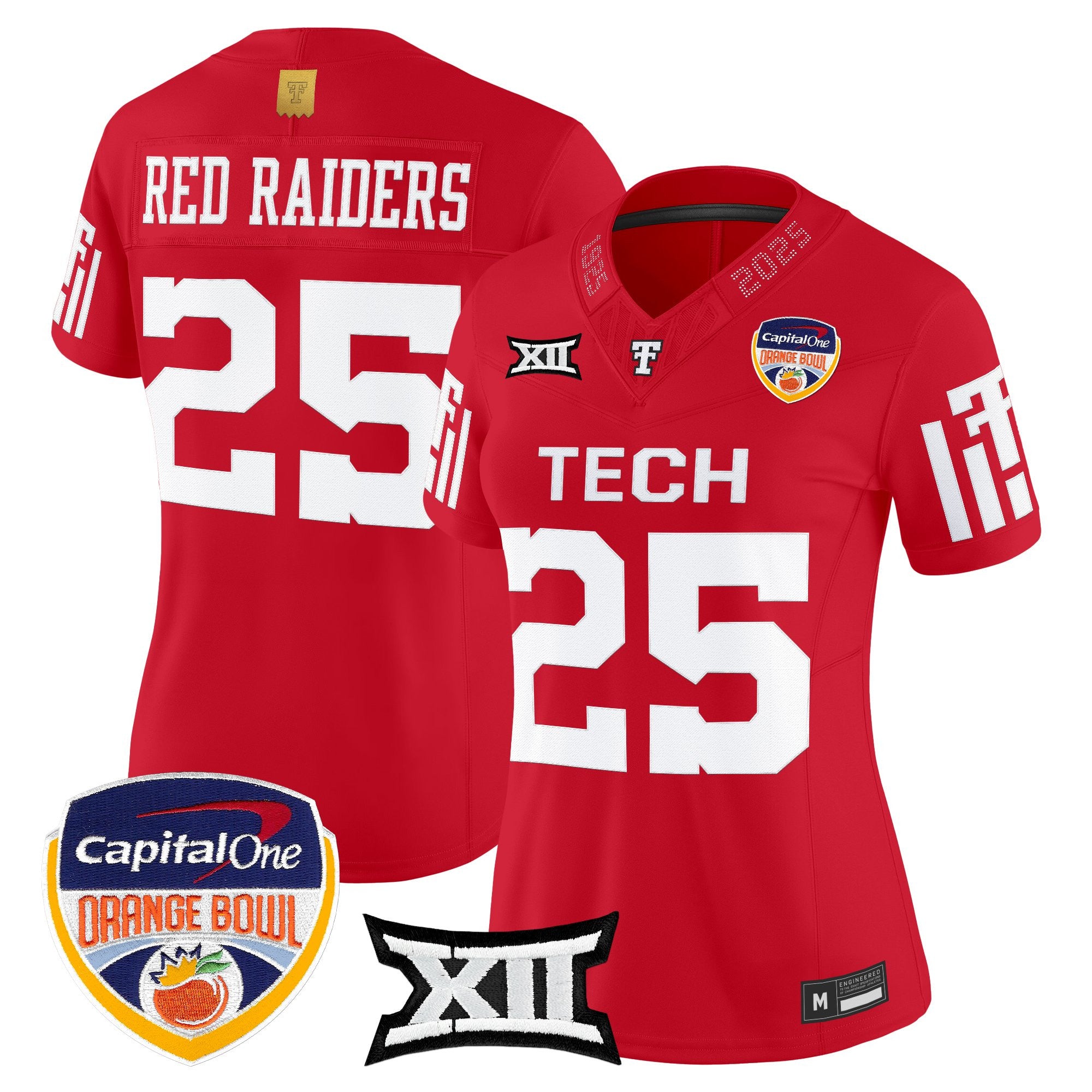 Women's Texas Tech Red Raiders 2025 Orange Bowl Vapor Limited Jersey - All Stitched