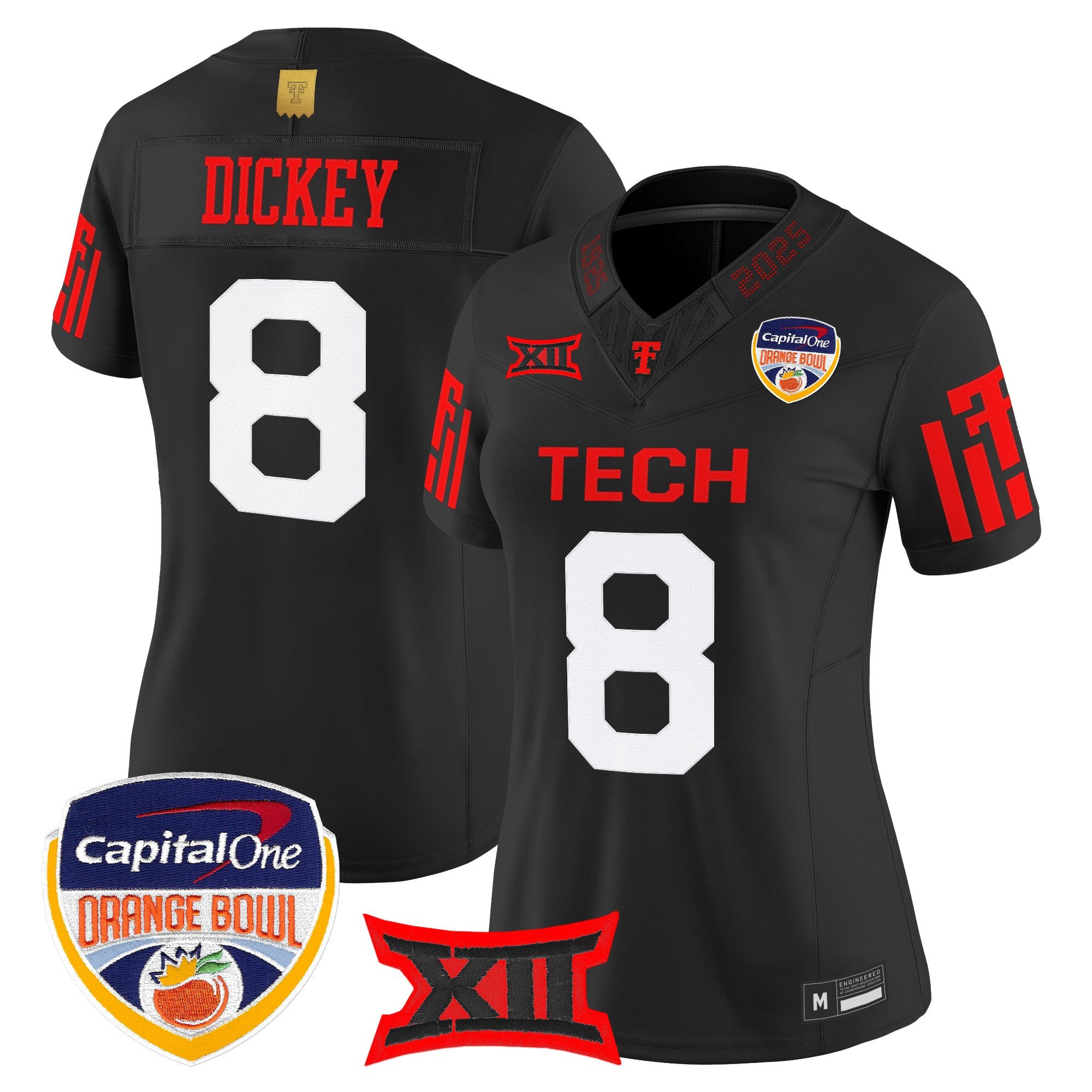 Women's Texas Tech Red Raiders 2025 Orange Bowl Vapor Limited Jersey - All Stitched