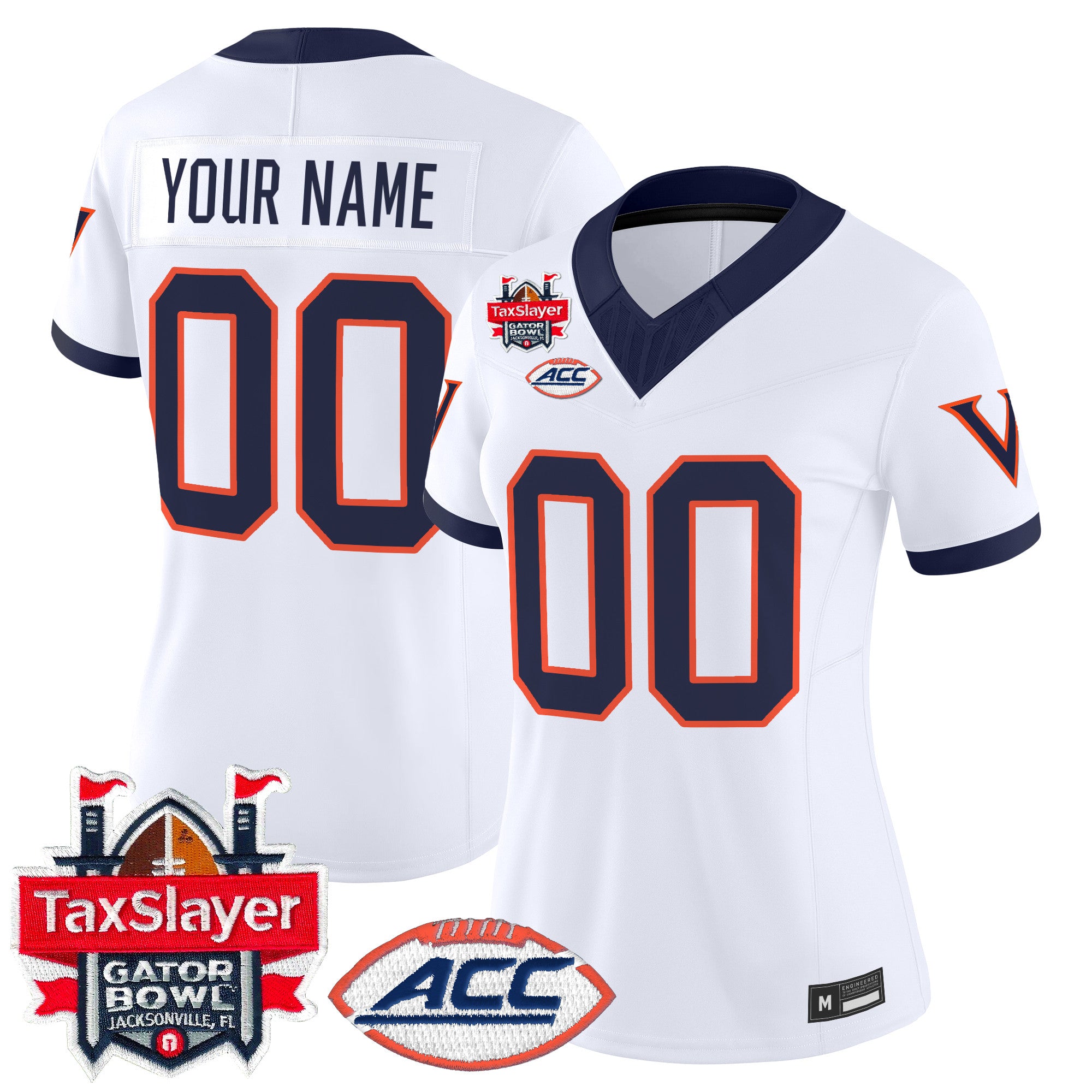 Virginia Cavaliers 1995 Throwbacks Vapor Limited Custom Jersey - Gator Bowl Patch - All Stitched