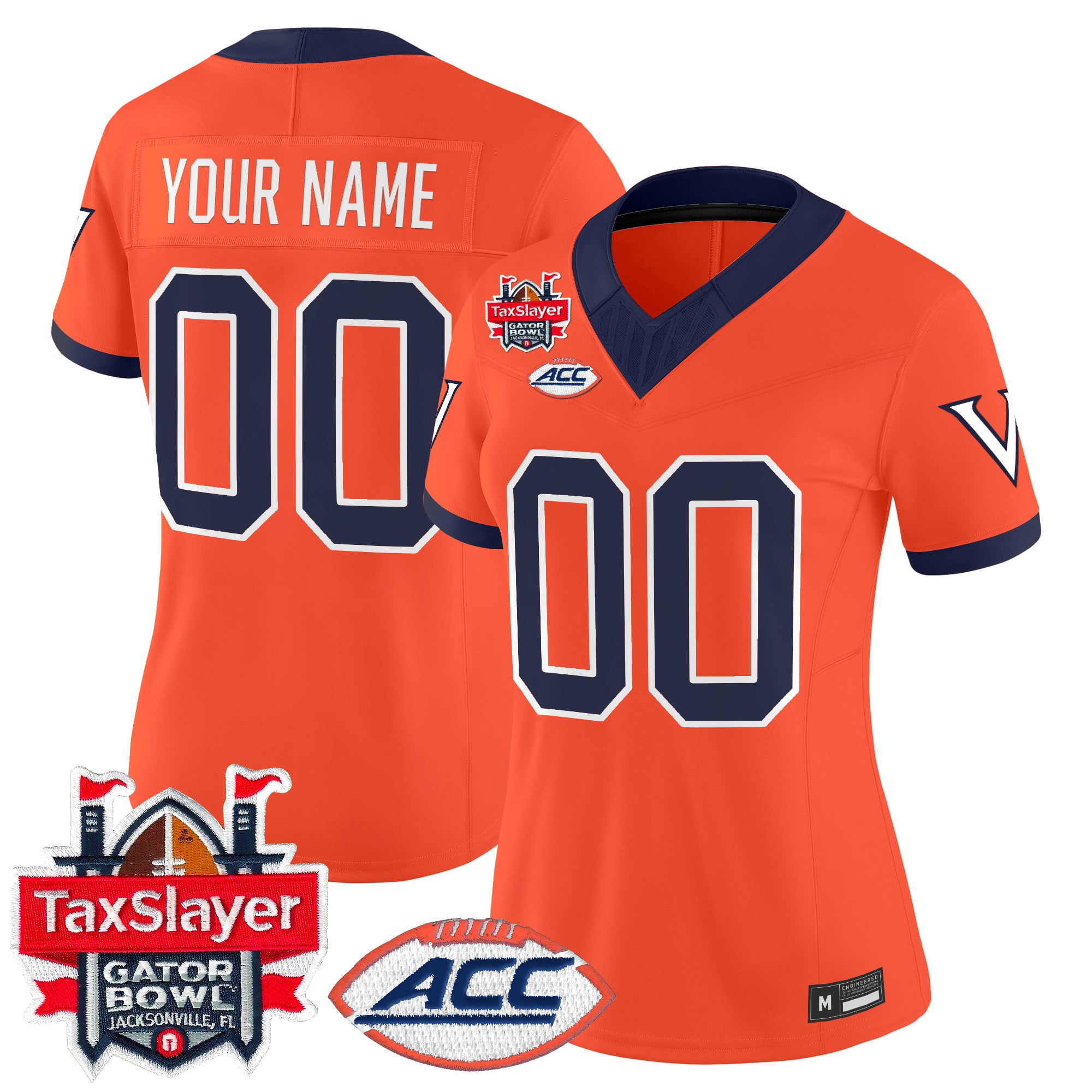 Virginia Cavaliers 1995 Throwbacks Vapor Limited Custom Jersey - Gator Bowl Patch - All Stitched