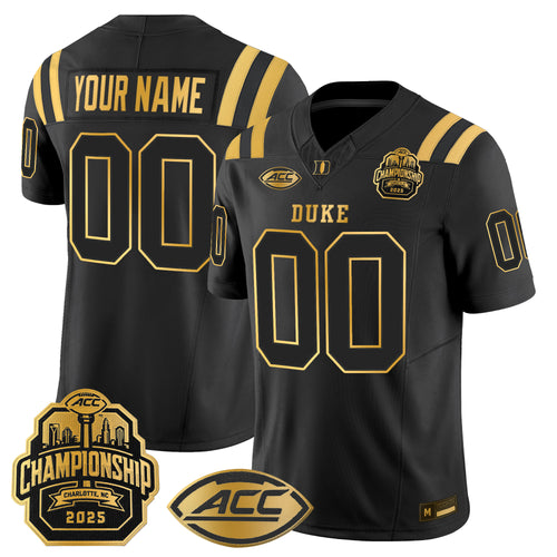 Duke Blue Devils 2025 ACC Championship Gold Vapor Limited Custom Jersey - All Stitched