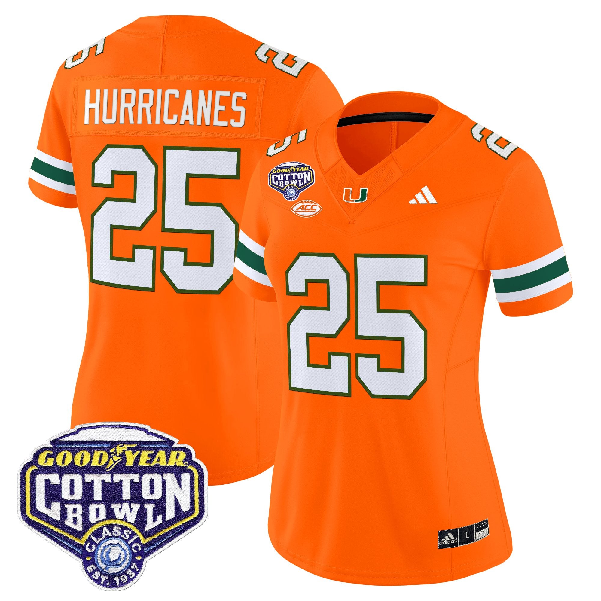 Women's Miami Hurricanes 2025 Cotton Bowl Vapor Limited Jersey - All Stitched