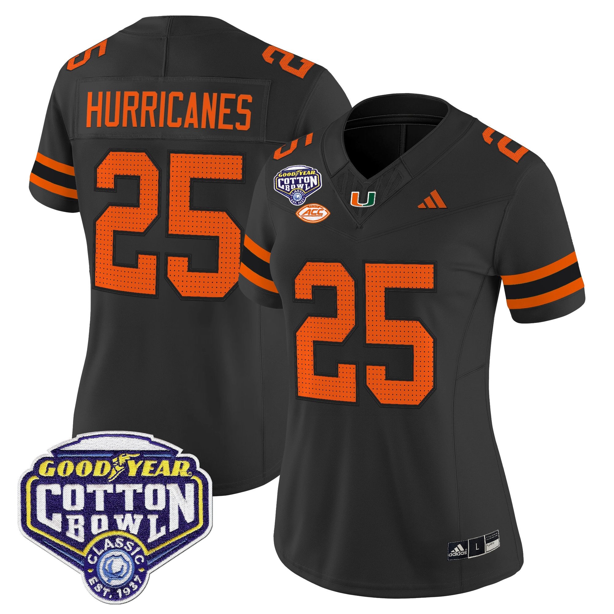 Women's Miami Hurricanes 2025 Cotton Bowl Vapor Limited Jersey - All Stitched