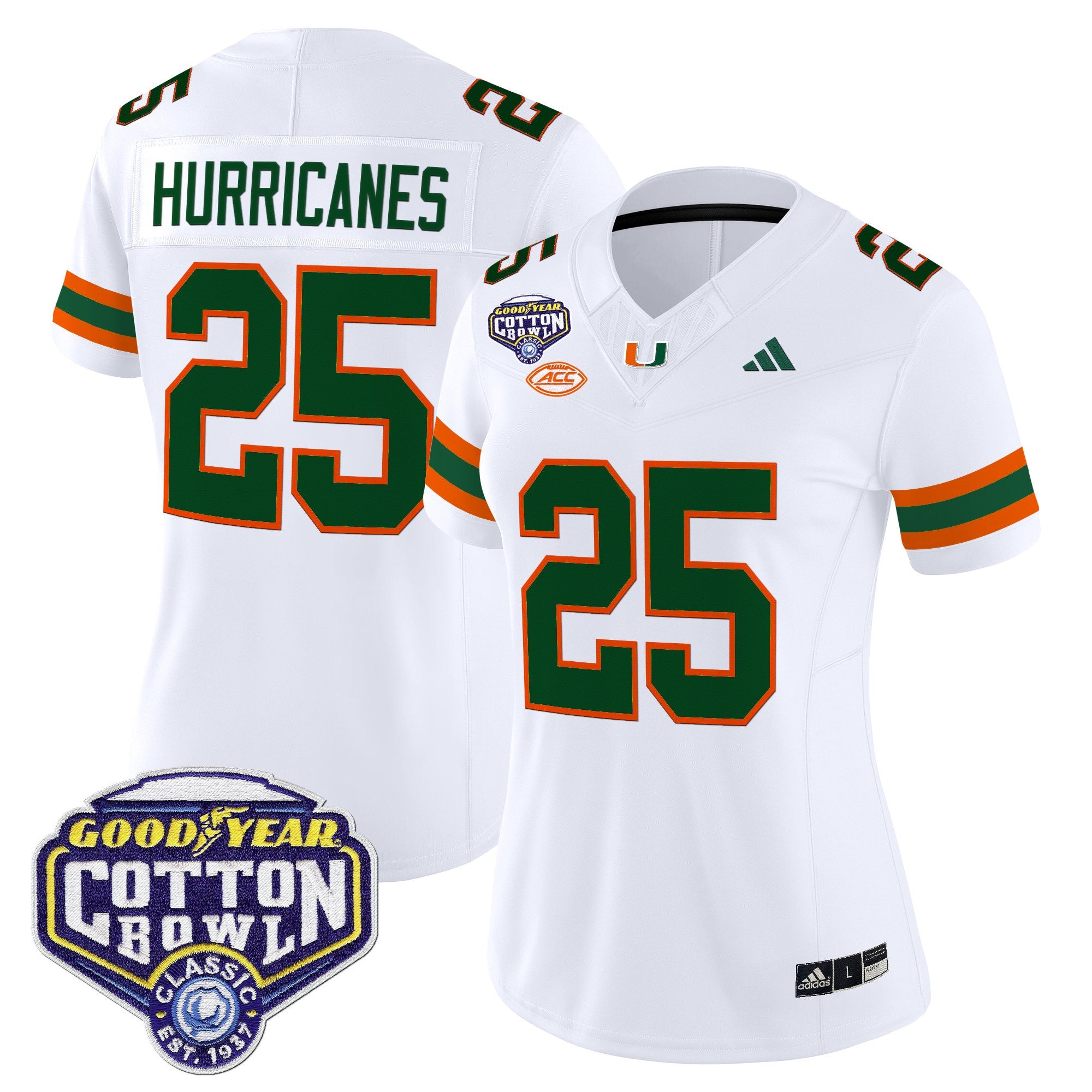 Women's Miami Hurricanes 2025 Cotton Bowl Vapor Limited Jersey - All Stitched