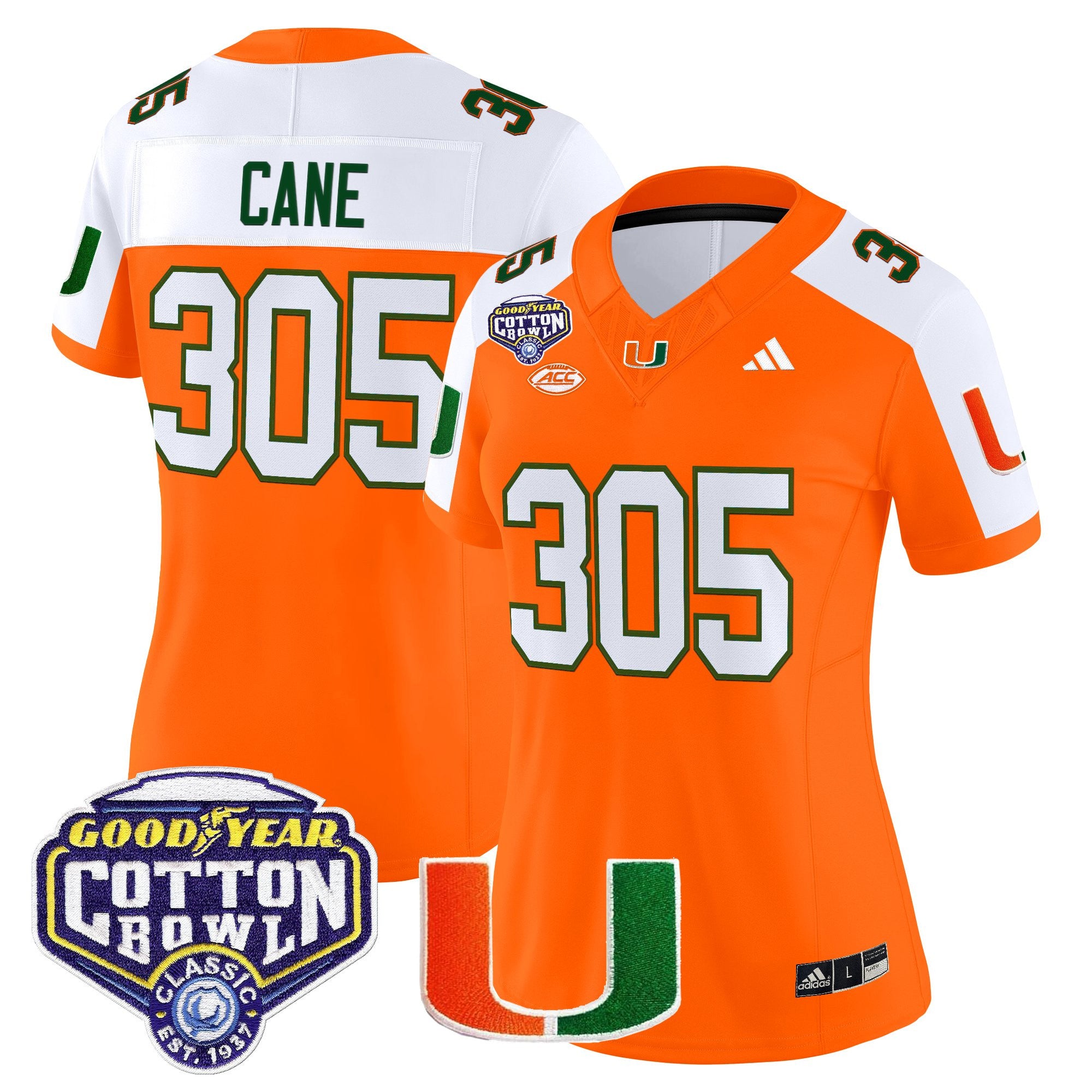 Women's Miami Hurricanes 2025 Cotton Bowl Vapor Limited Jersey - All Stitched