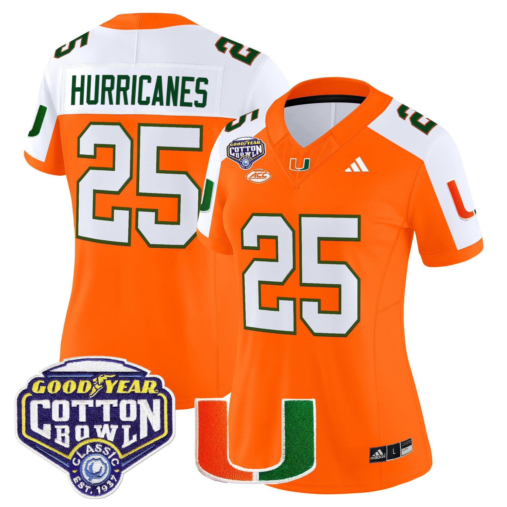 Women's Miami Hurricanes 2025 Cotton Bowl Vapor Limited Jersey - All Stitched