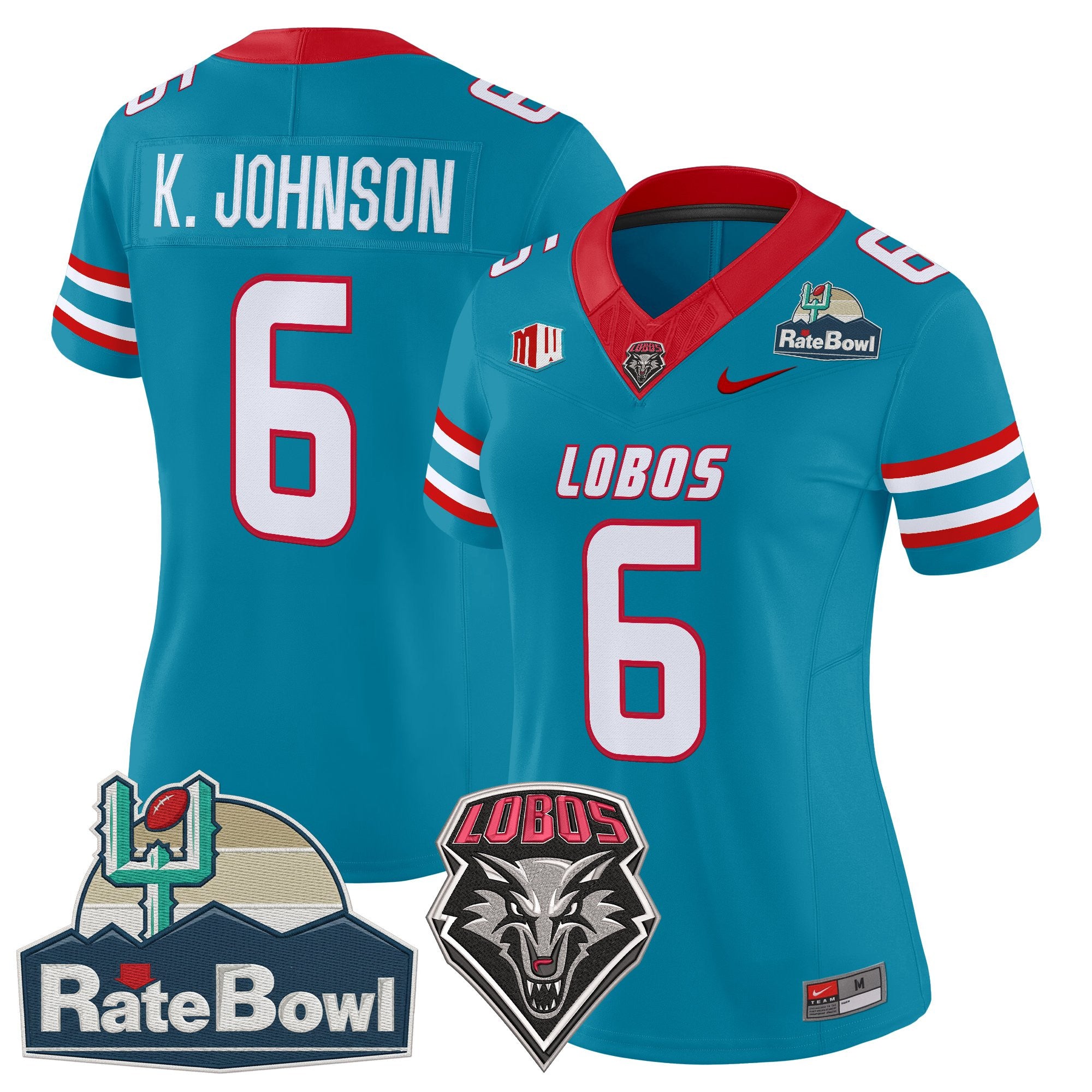 Women's New Mexico Lobos 2025 Rate Bowl Vapor Limited Jersey - All Stitched
