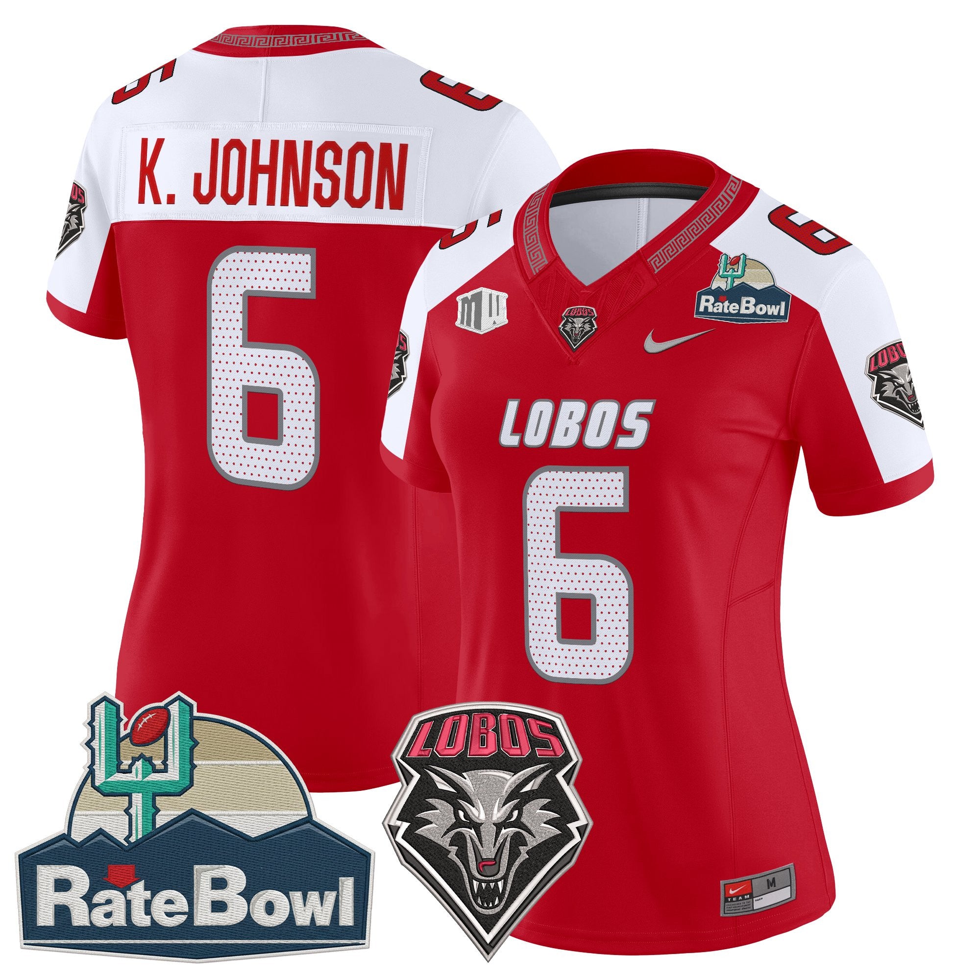 Women's New Mexico Lobos 2025 Rate Bowl Vapor Limited Jersey - All Stitched