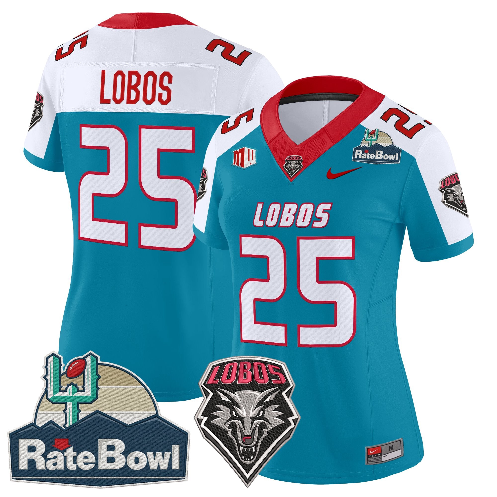 Women's New Mexico Lobos 2025 Rate Bowl Vapor Limited Jersey - All Stitched