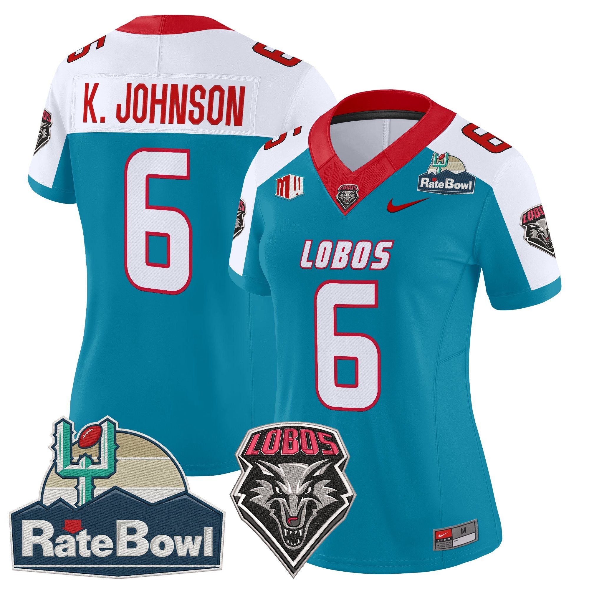 Women's New Mexico Lobos 2025 Rate Bowl Vapor Limited Jersey - All Stitched