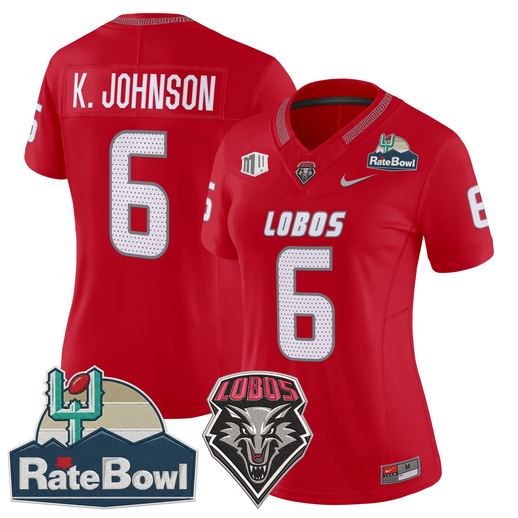 Women's New Mexico Lobos 2025 Rate Bowl Vapor Limited Jersey - All Stitched