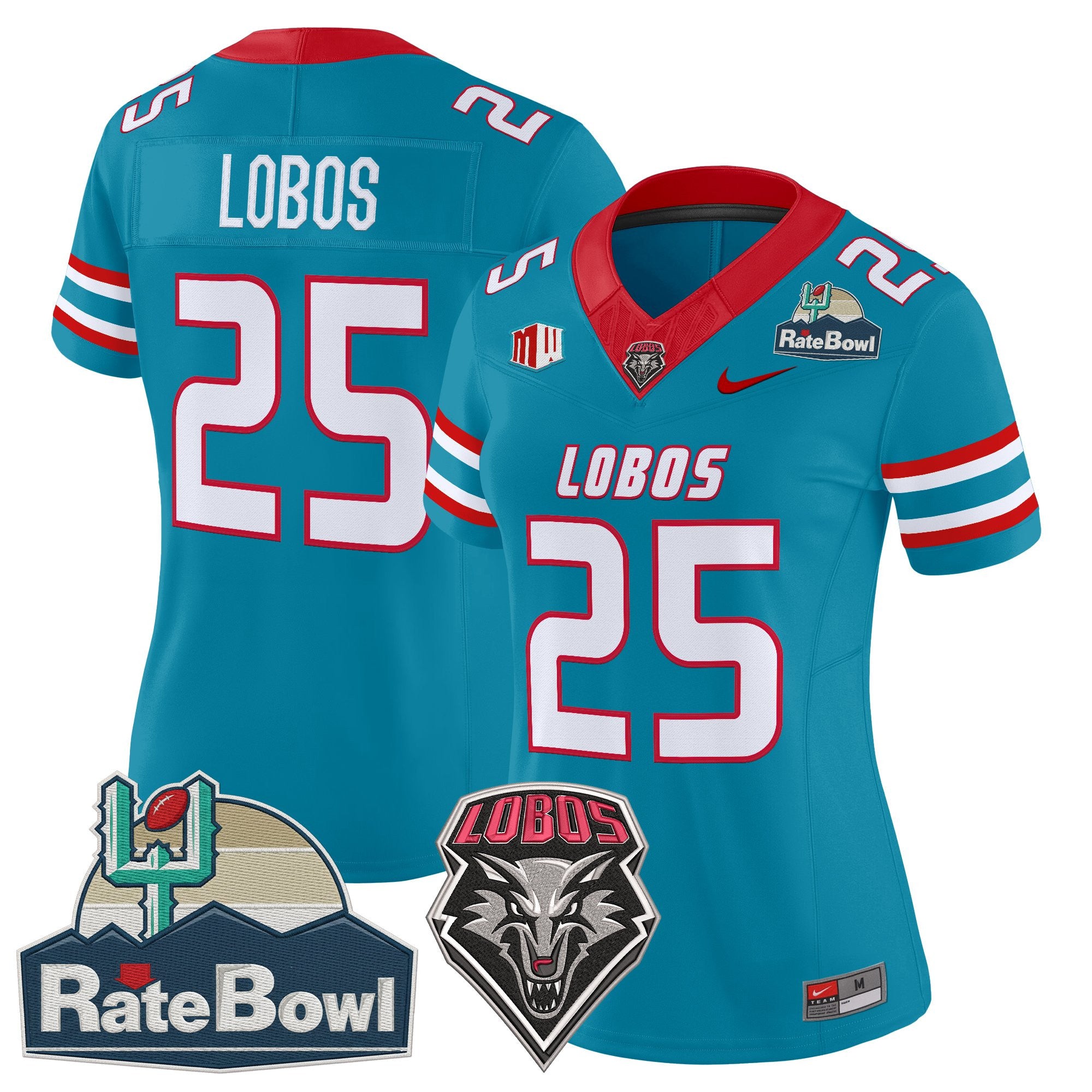 Women's New Mexico Lobos 2025 Rate Bowl Vapor Limited Jersey - All Stitched