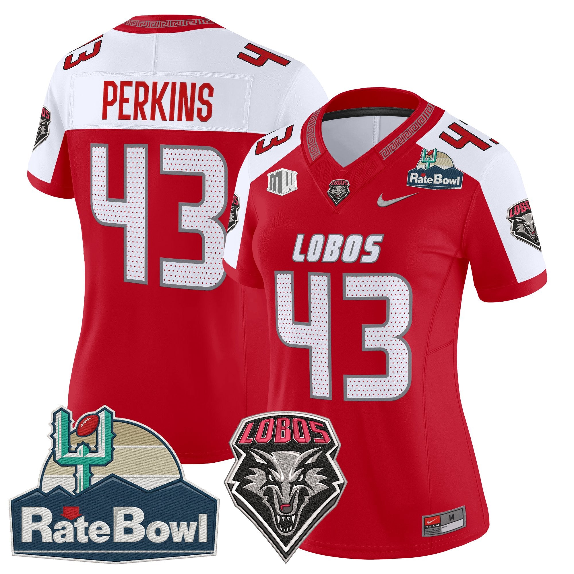 Women's New Mexico Lobos 2025 Rate Bowl Vapor Limited Jersey - All Stitched