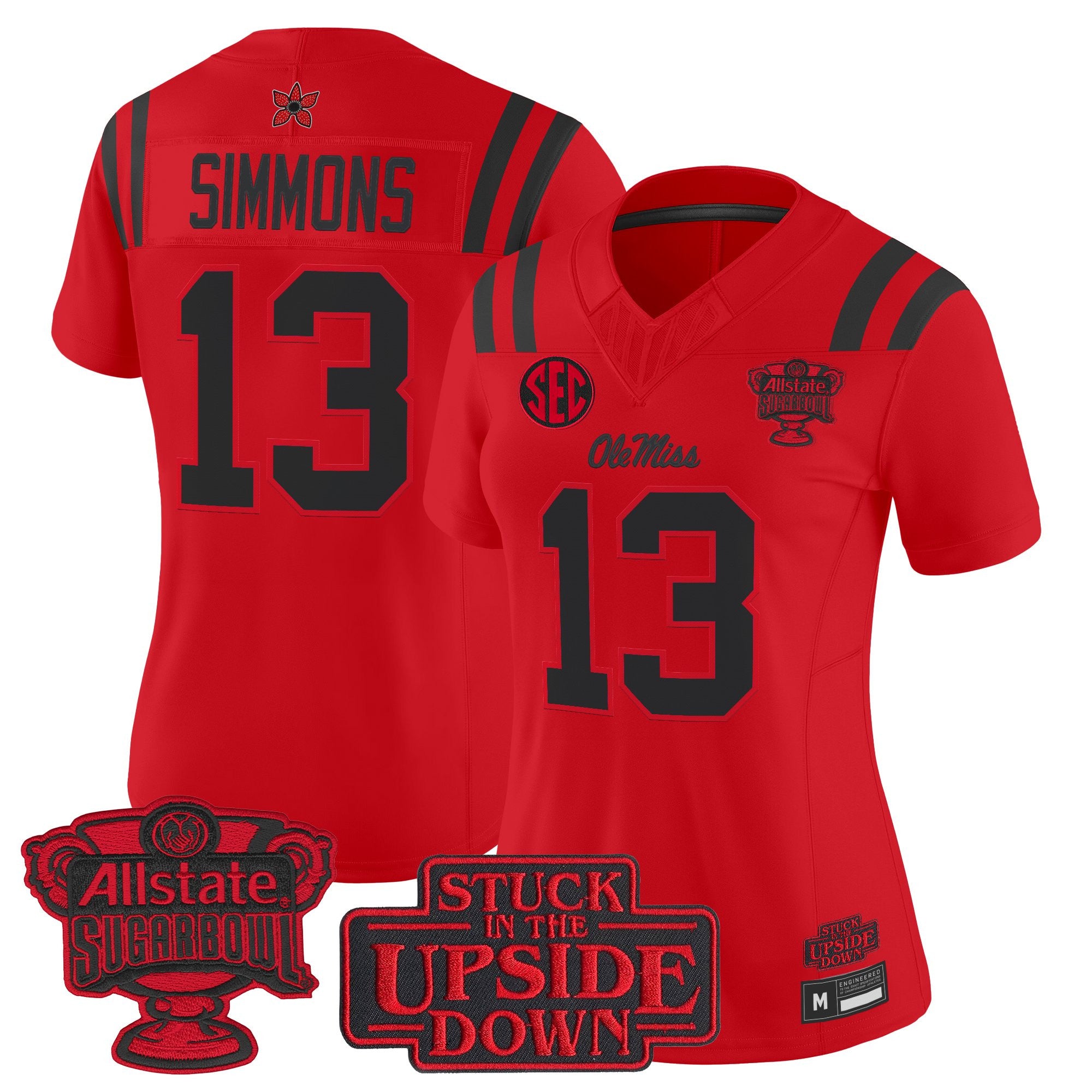 Women's Ole Miss Rebels 'Stranger Things Edition' Vapor Limited Jersey - 2026 Sugar Bowl Patch - All Stitched