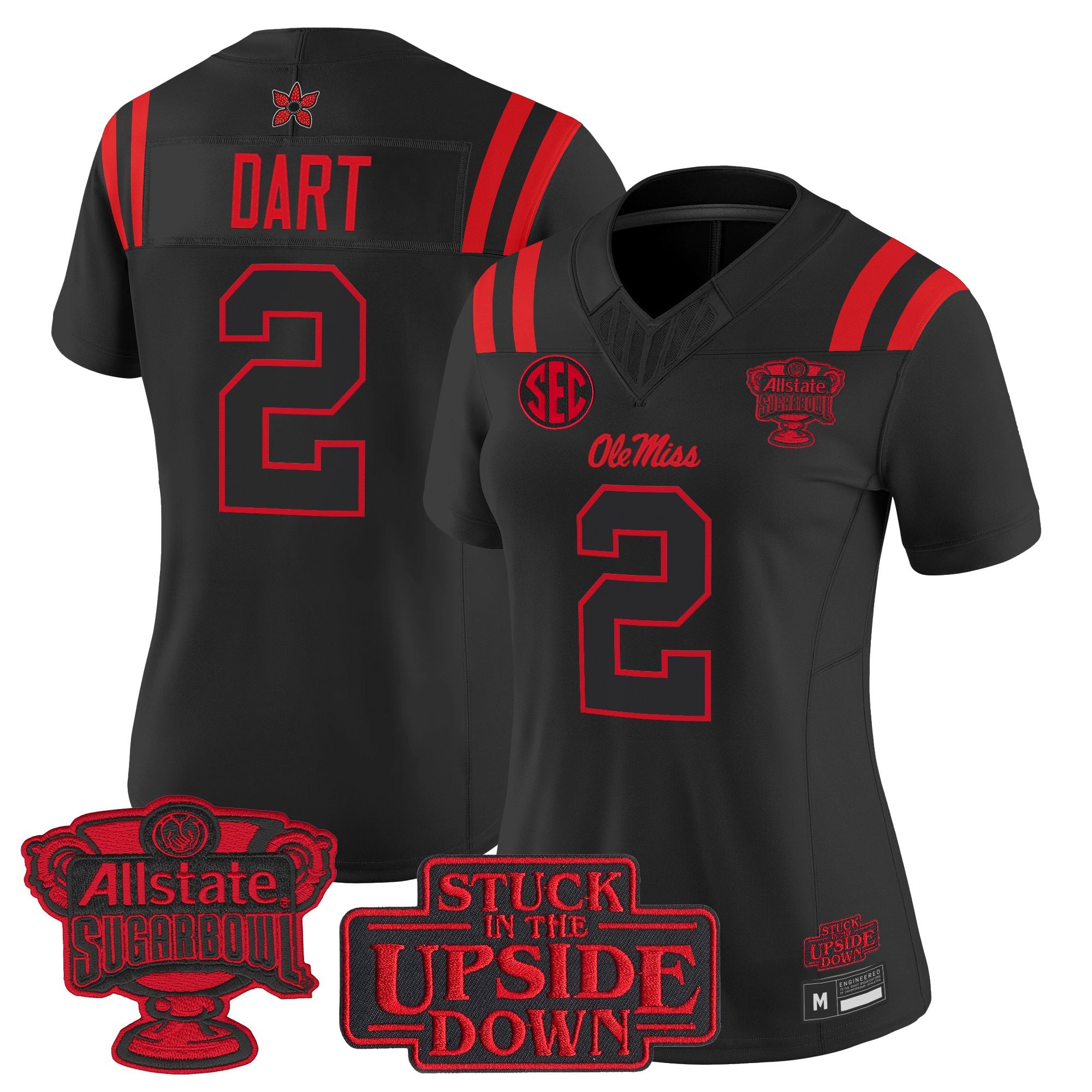 Women's Ole Miss Rebels 'Stranger Things Edition' Vapor Limited Jersey - 2026 Sugar Bowl Patch - All Stitched